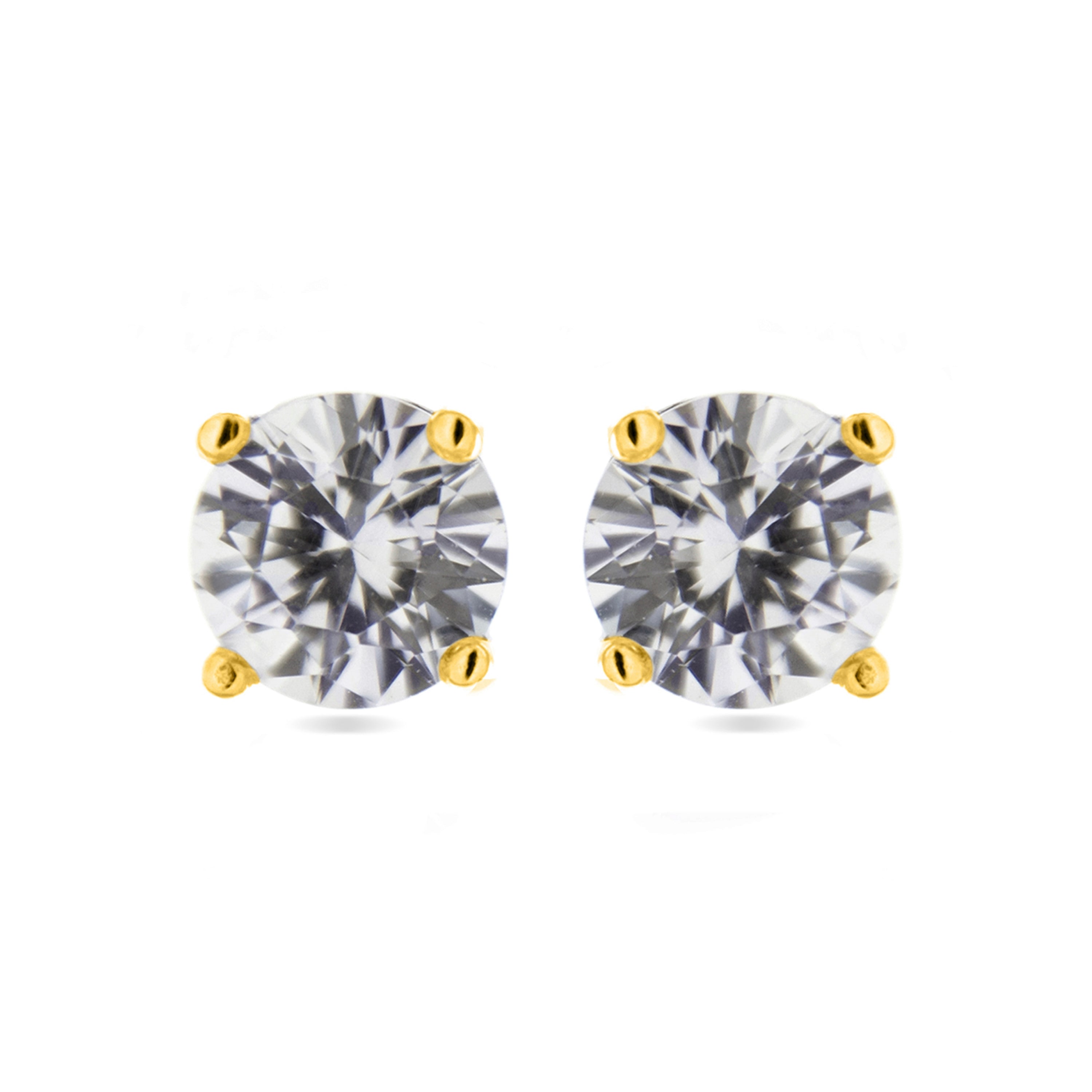 925 Sterling Silver Earrings with Brilliant Zirconia finished in 18K yellow gold - Basic