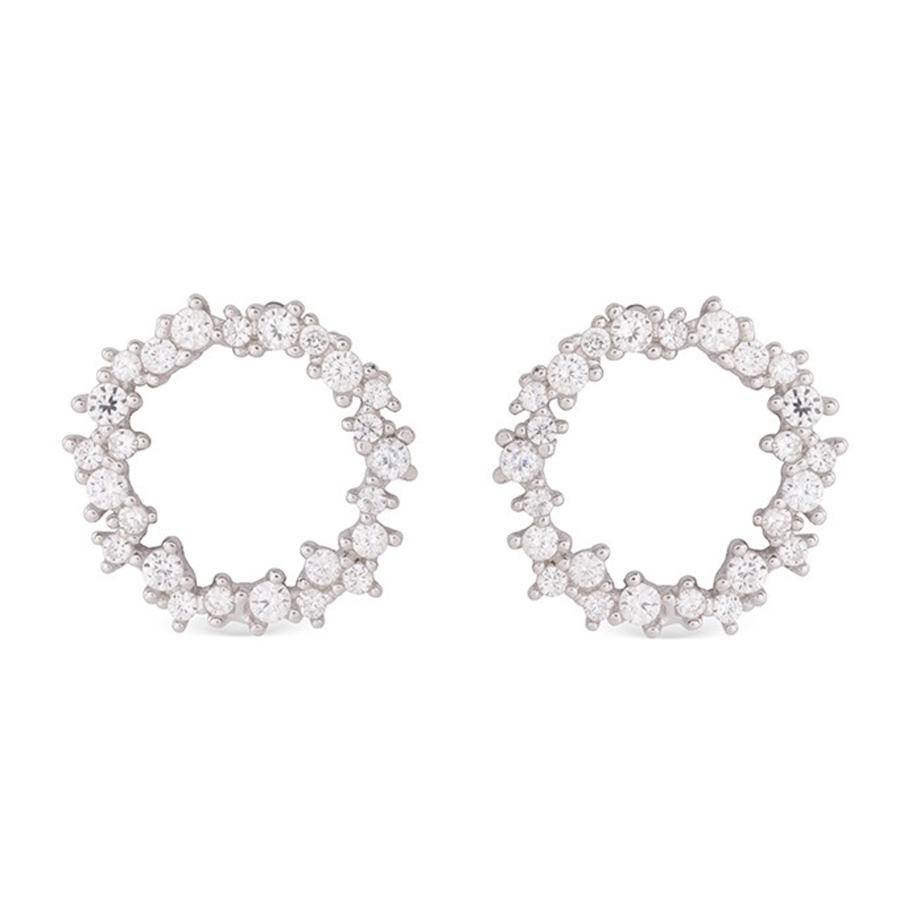 Orecchini in Argento Sterling 925 con Zirconia Cubica brillanti finiti in rodio - Thilak