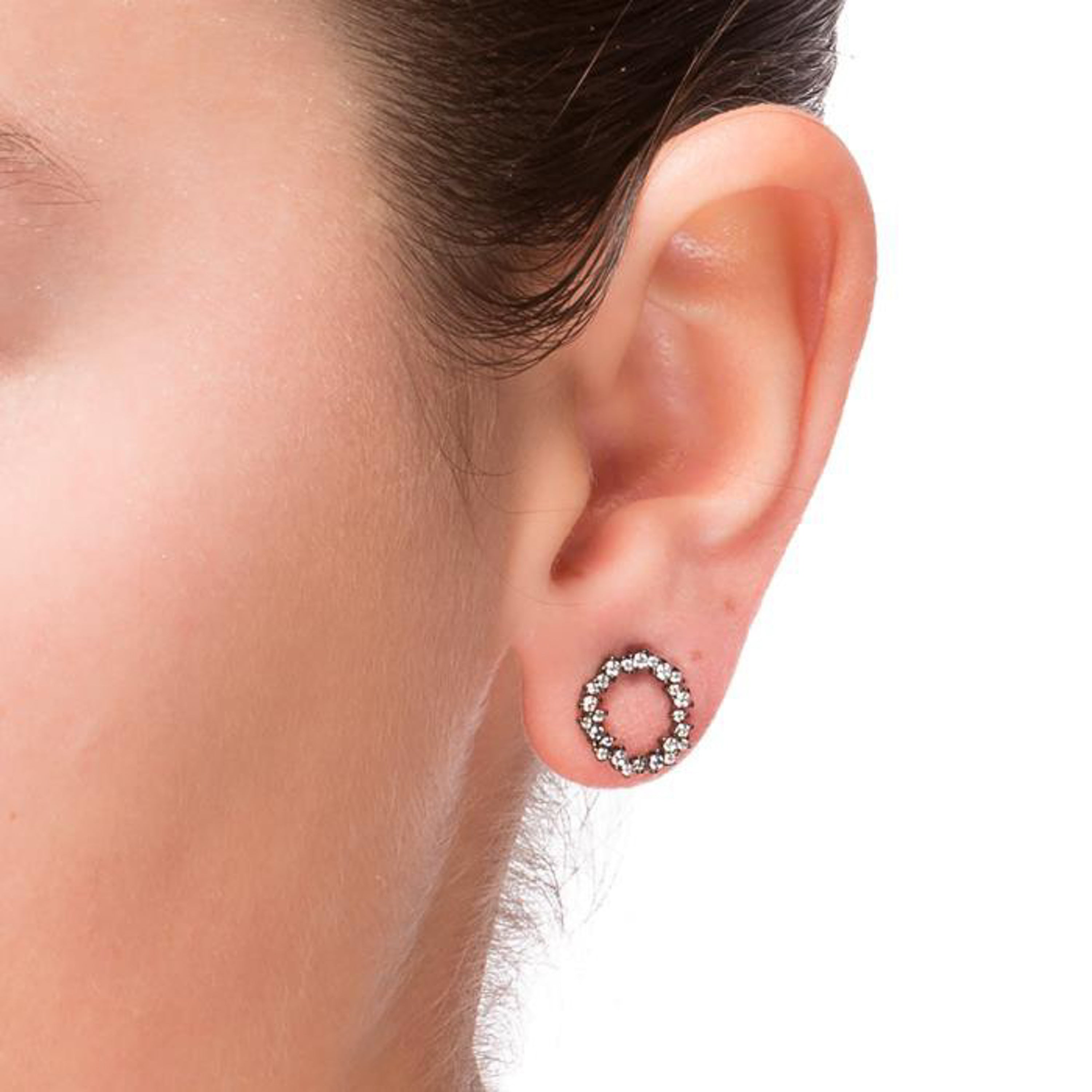 Orecchini in Argento Sterling 925 con Zirconia Cubica brillanti finiti in rodio - Thilak