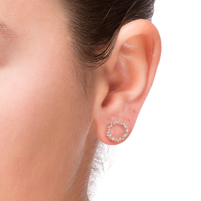Orecchini in Argento Sterling 925 con Zirconia Cubica brillanti finiti in oro rosa 18K - Thilak
