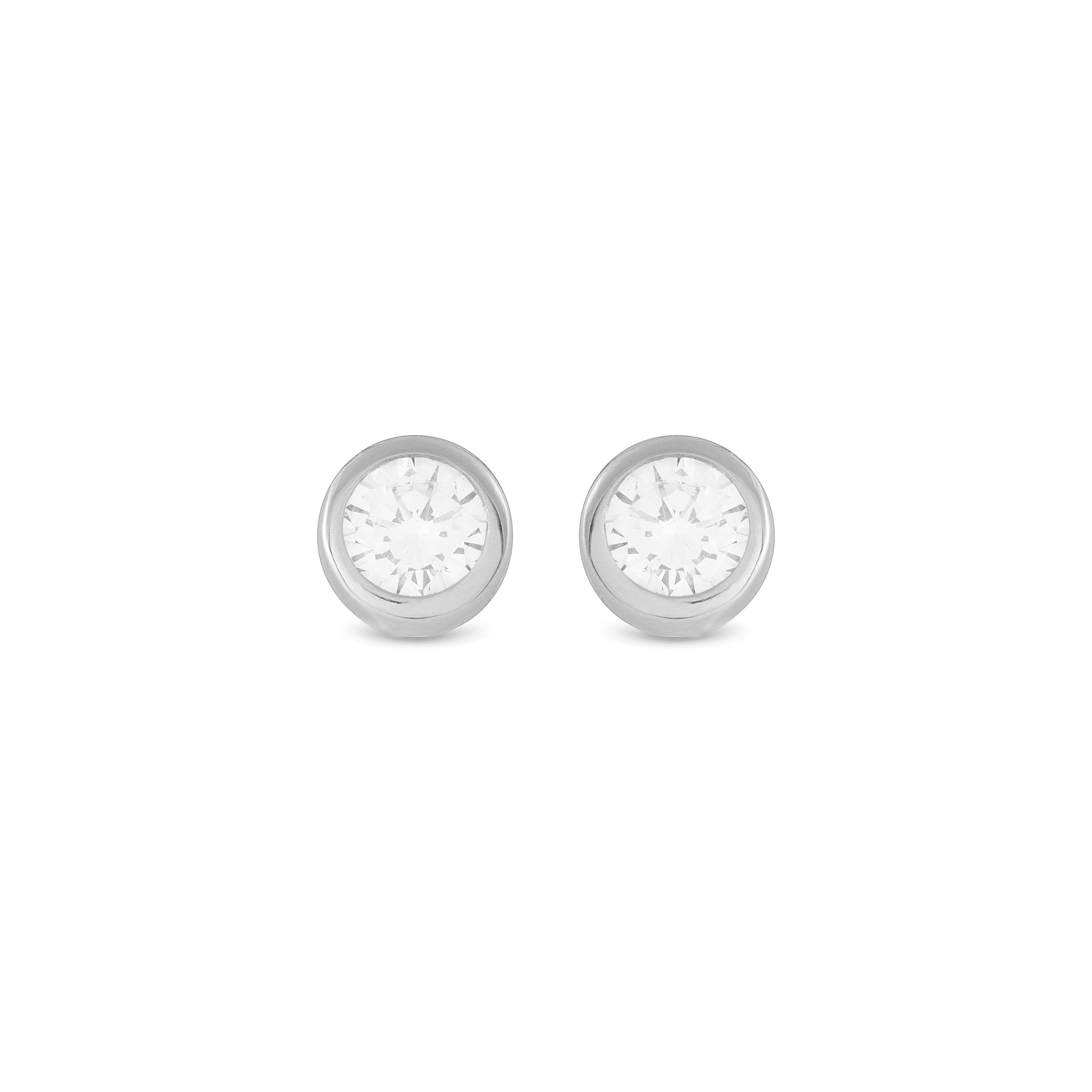 Pendientes de Plata de Ley 925 con Circonita Brillante acabados en rodio - Imrak