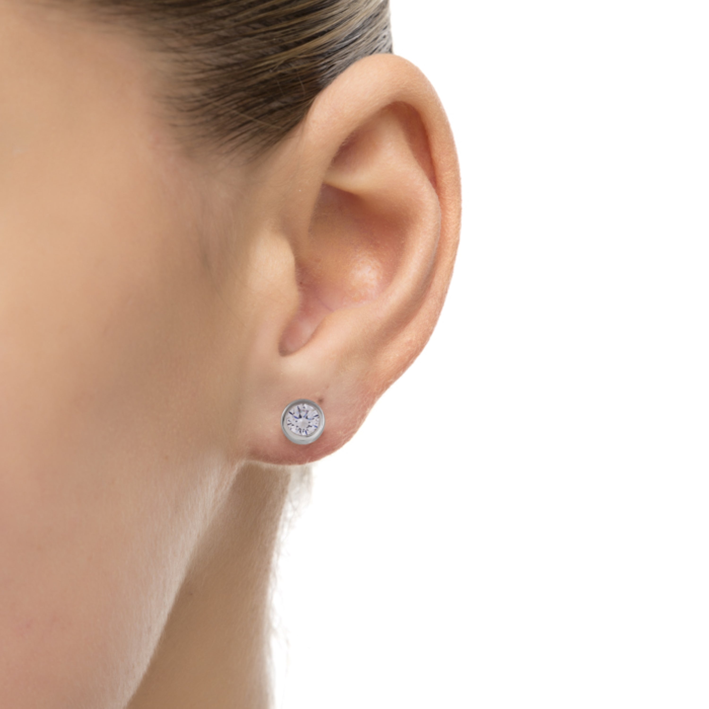 Pendientes de Plata de Ley 925 con Circonita Brillante acabados en rodio - Imrak