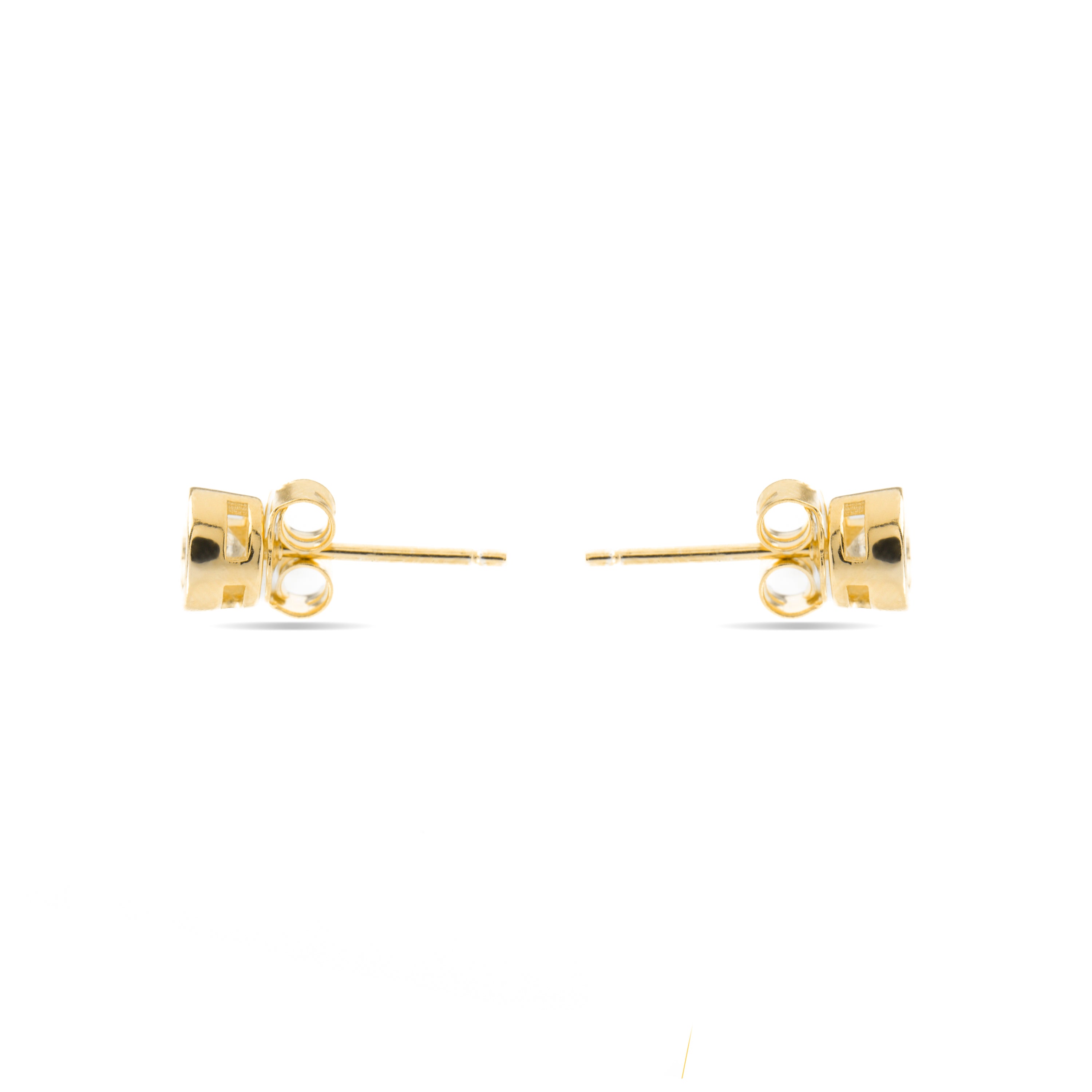 925 Sterling Silver Earrings with Brilliant Zirconia finished in 18K yellow gold - Imrak