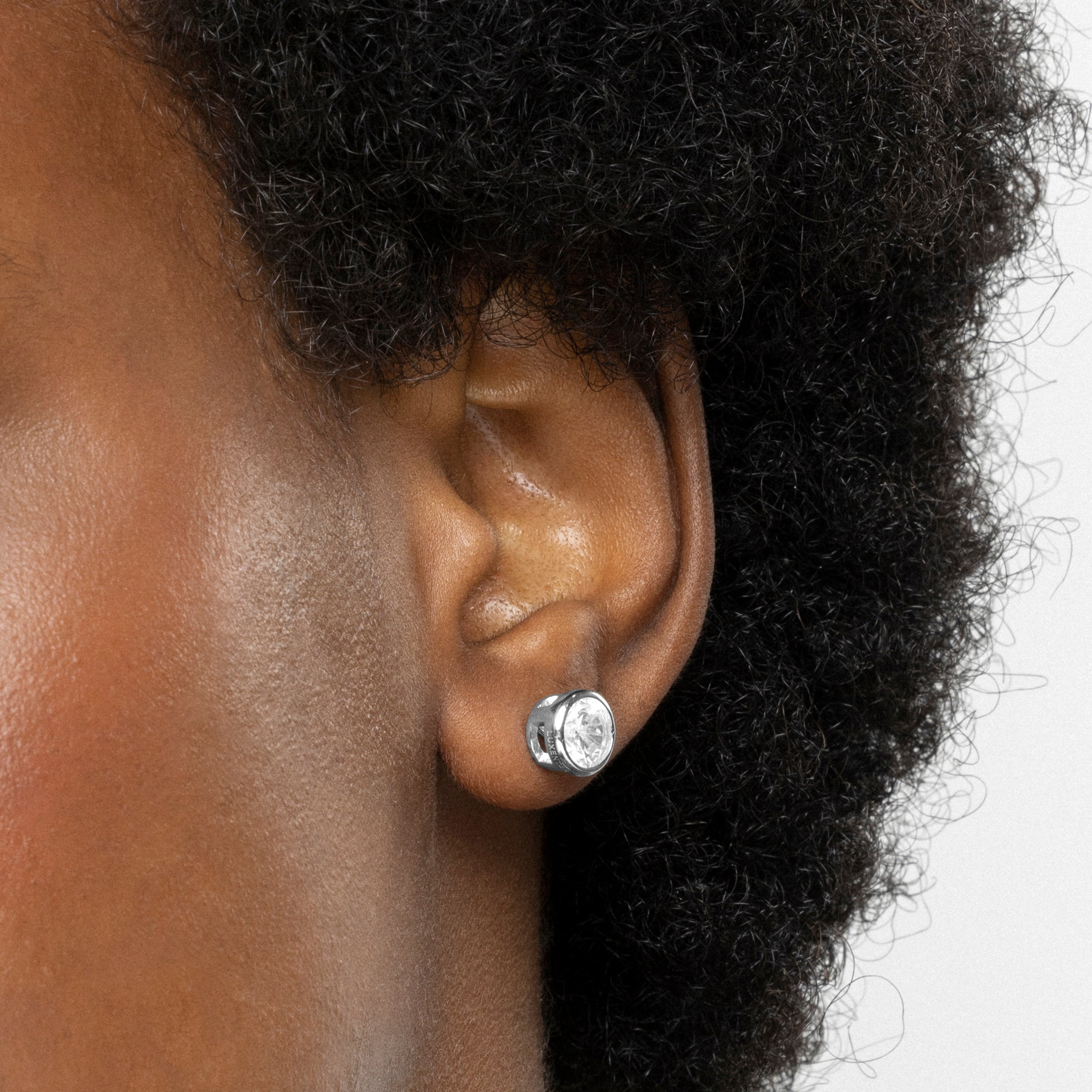 Pendientes de Plata de Ley 925 de 8mm con Circonita acabados en rodio - Imrak