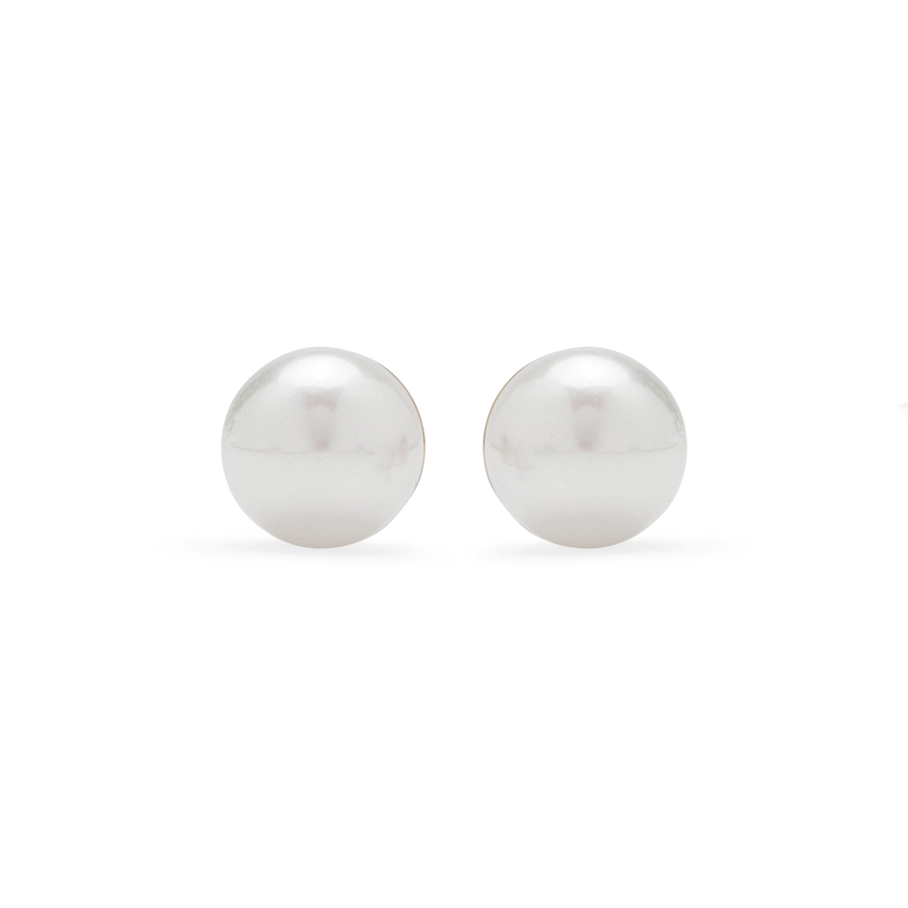 Pendientes de Plata de Ley 925 con Perla Blanca acabados en oro amarillo 18K - Danlug