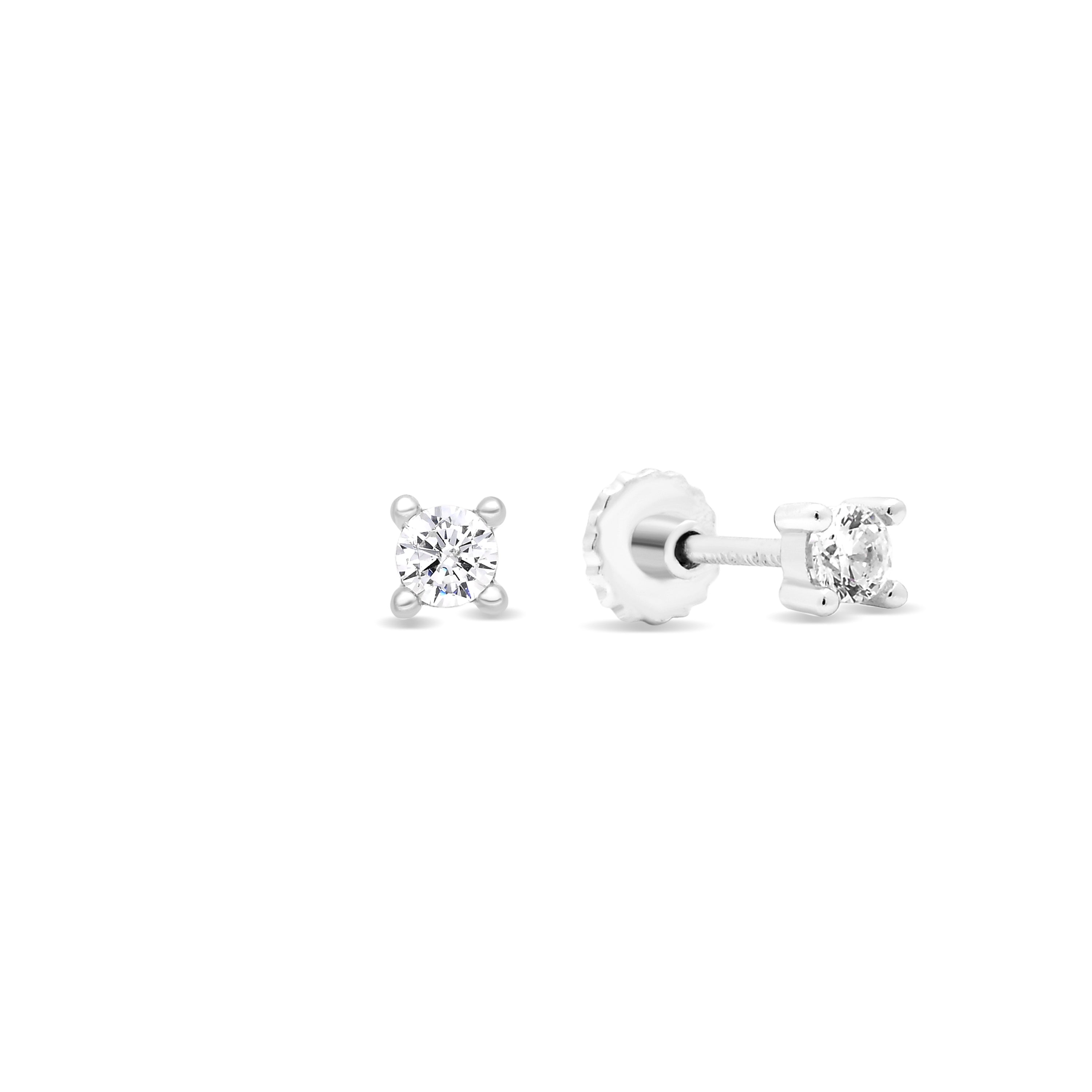 Pendientes de plata de Ley 925 y Circonita Brillante acabado en rodio - Atrigg