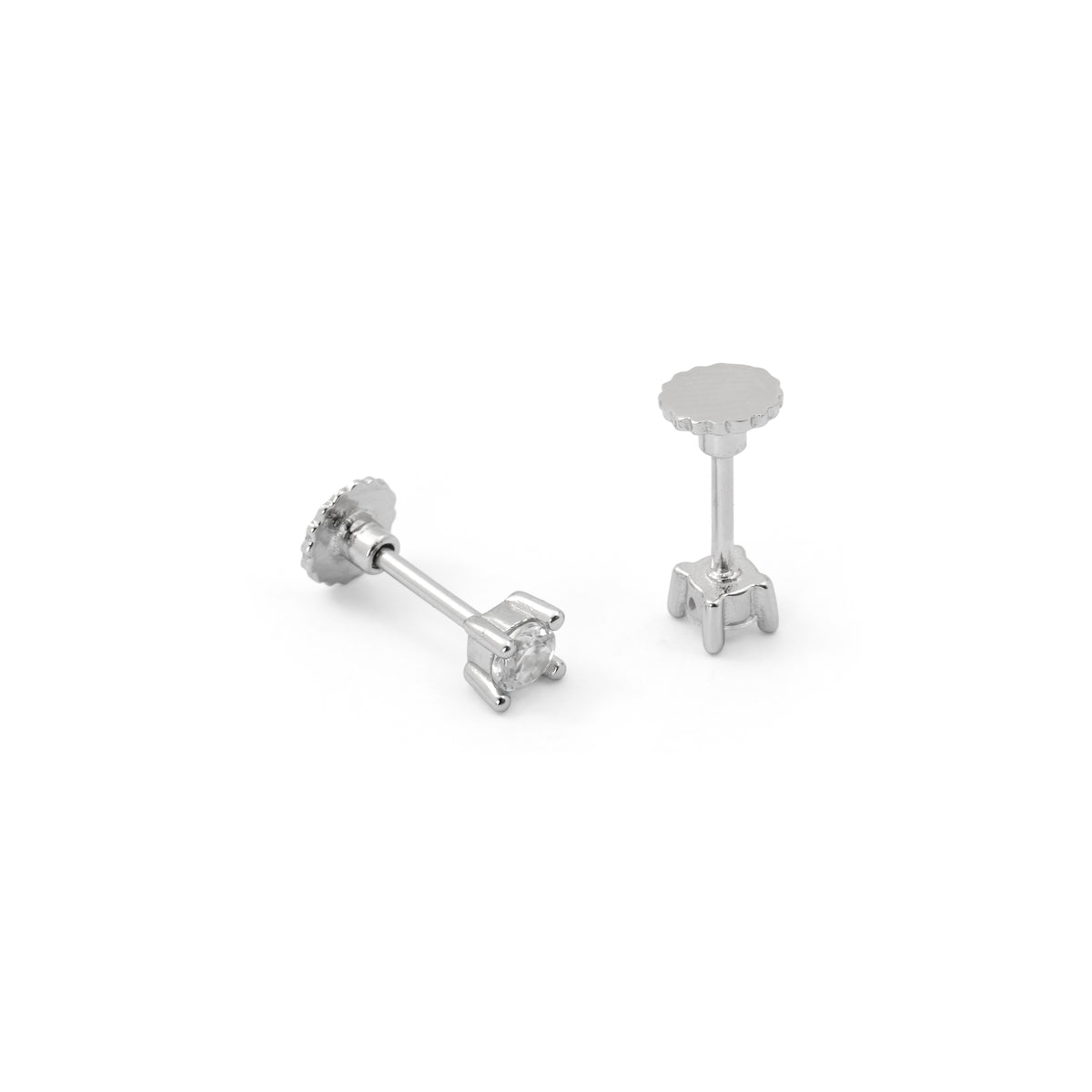 Pendientes de plata de Ley 925 y Circonita Brillante acabado en rodio - Atrigg