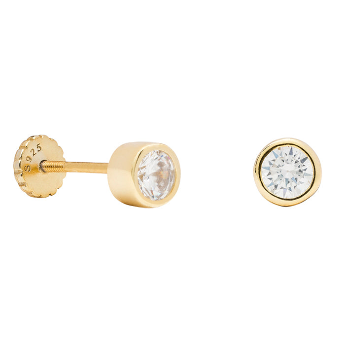 Pendientes Shiri Plata, Oro Amarillo y Cz