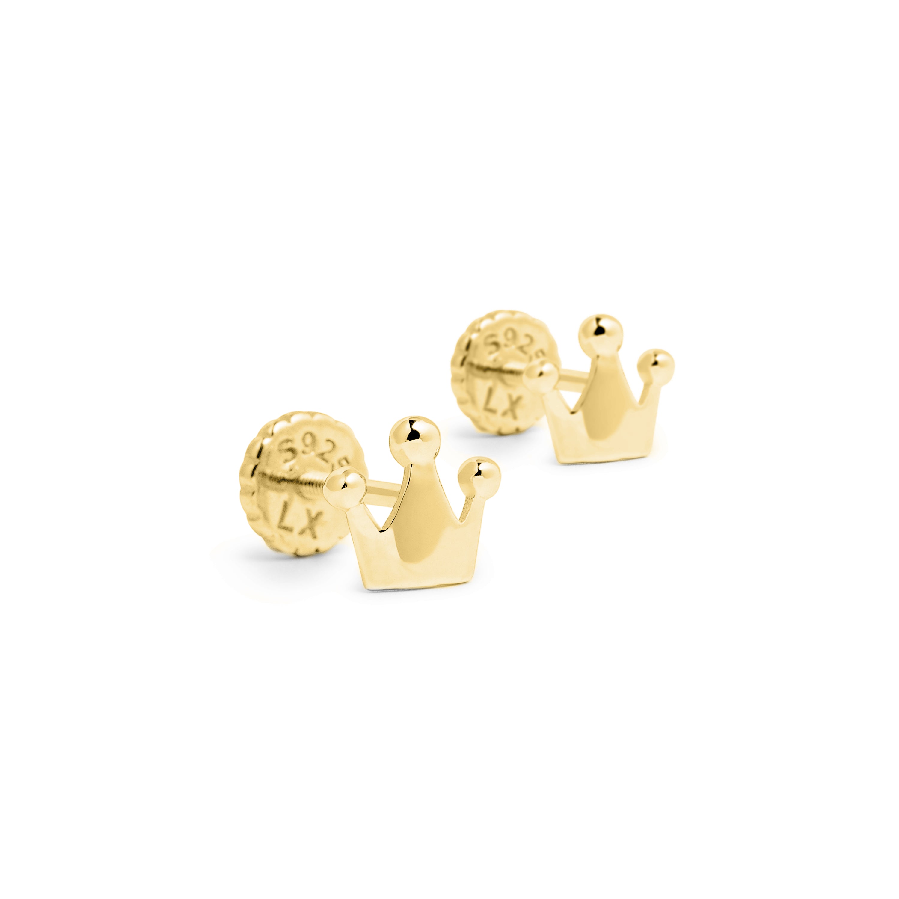 Brincos de Prata de Lei 925 acabados em ouro amarelo 18K - Shika