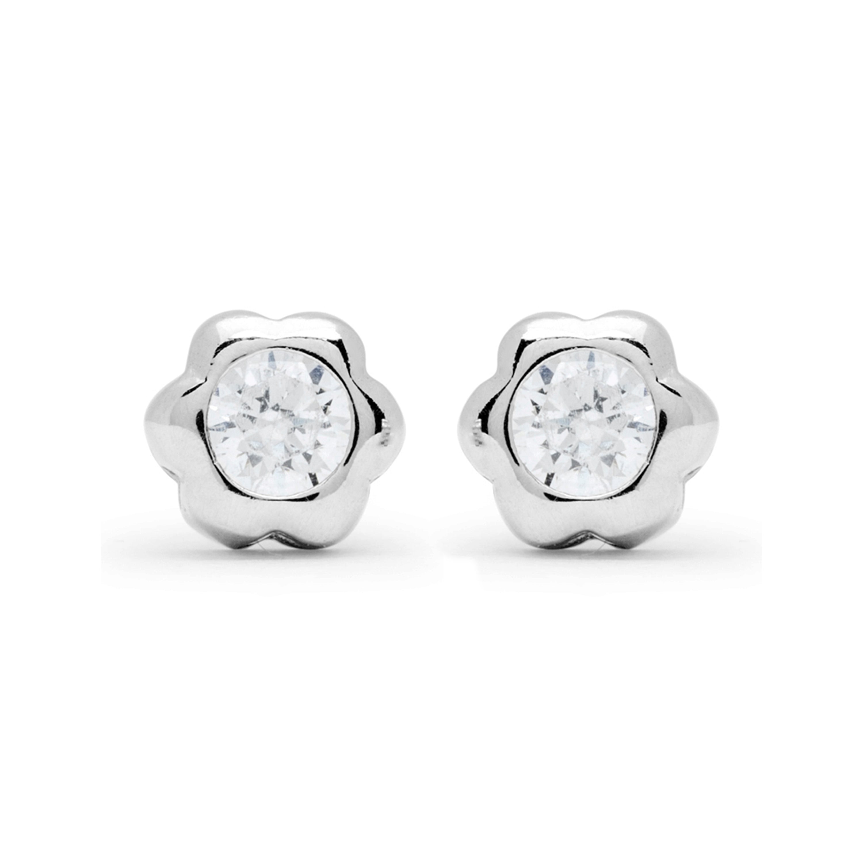 Pendientes de Plata de Ley 925 con Circonita Brillante acabados en rodio - Kaiwu