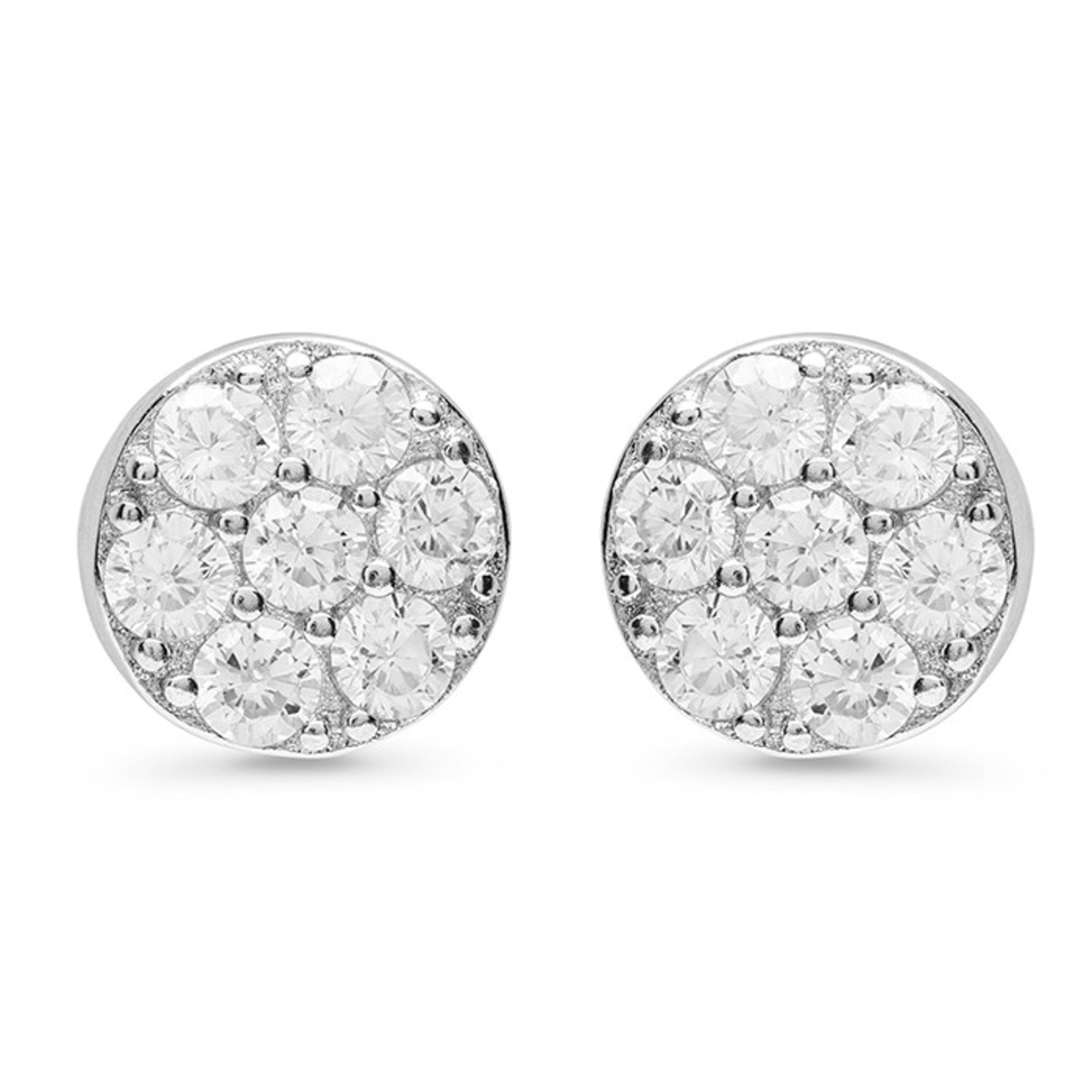 Brincos de Prata de Lei 925 com Zircónia Brilhante acabados em ródio - Circle