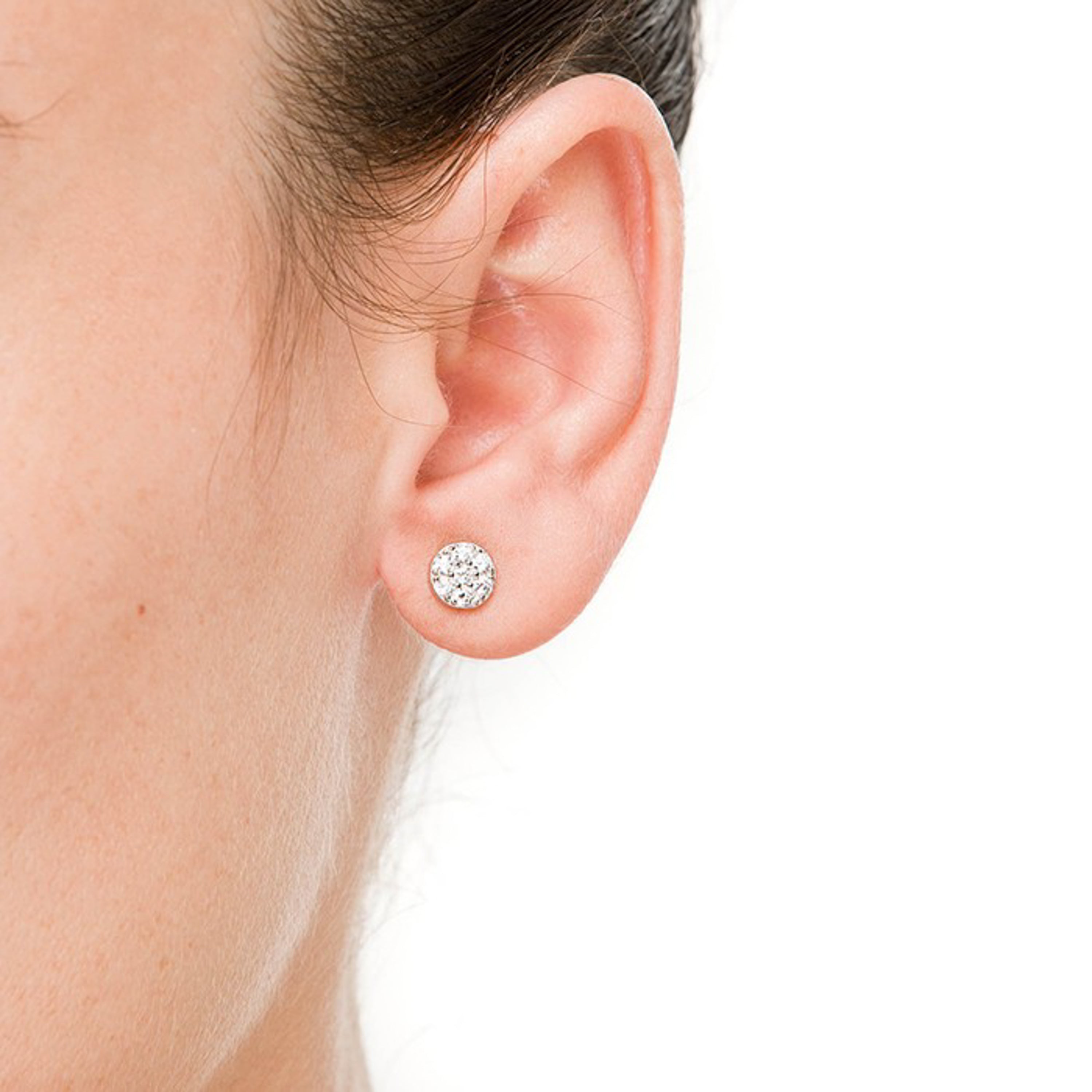 Pendientes de Plata de Ley 925 con Circonita Brillante acabados en rodio - Circle
