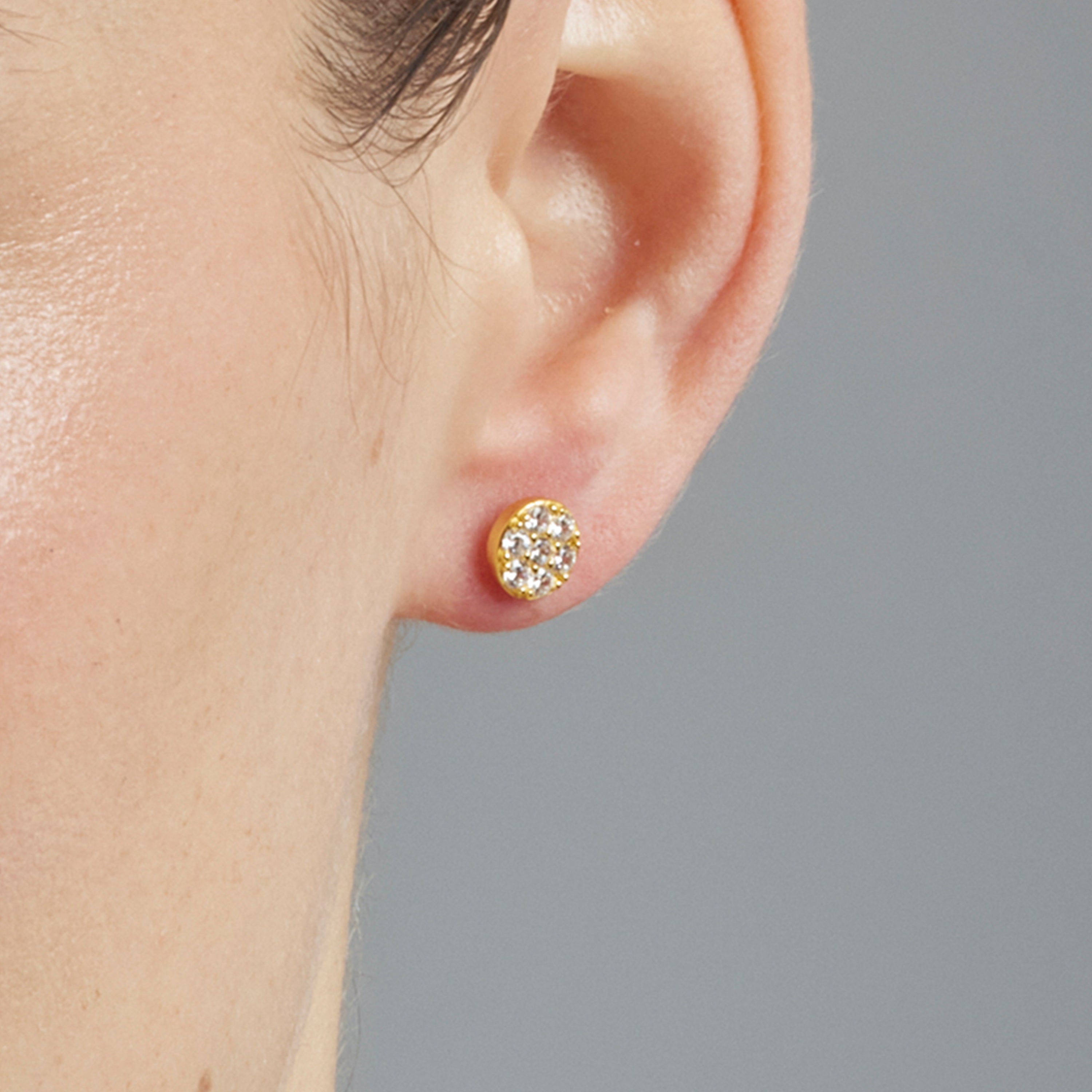 Pendientes de plata de ley 925 con Circonita Brillante acabados en rodio - Circle