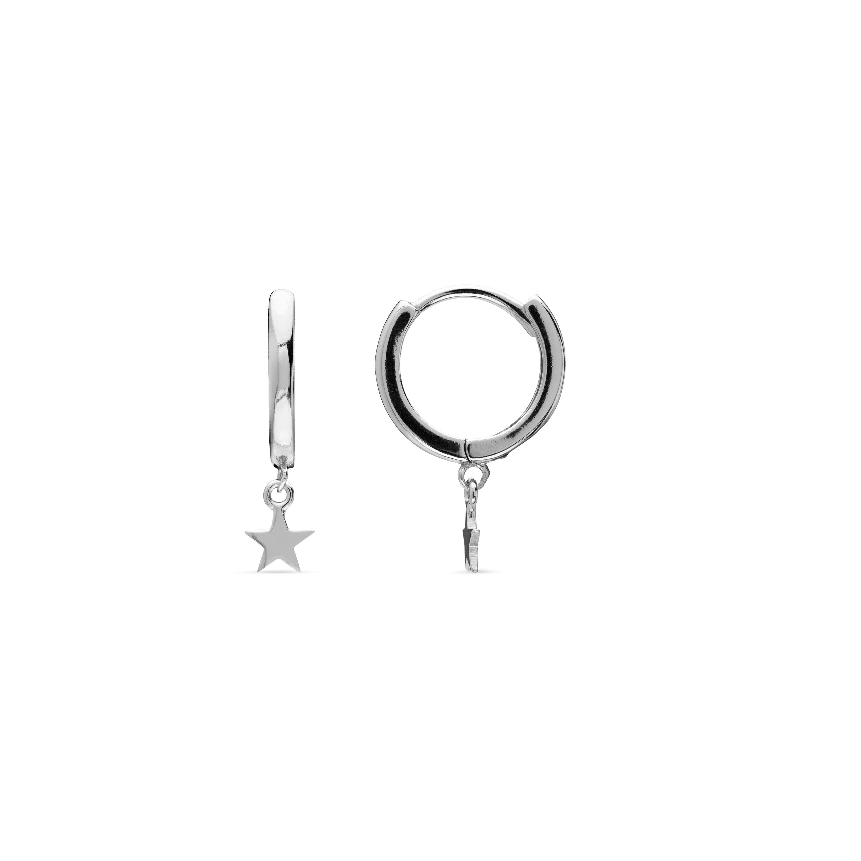 Orecchini in Argento Sterling 925 finiti in rodio - Stella