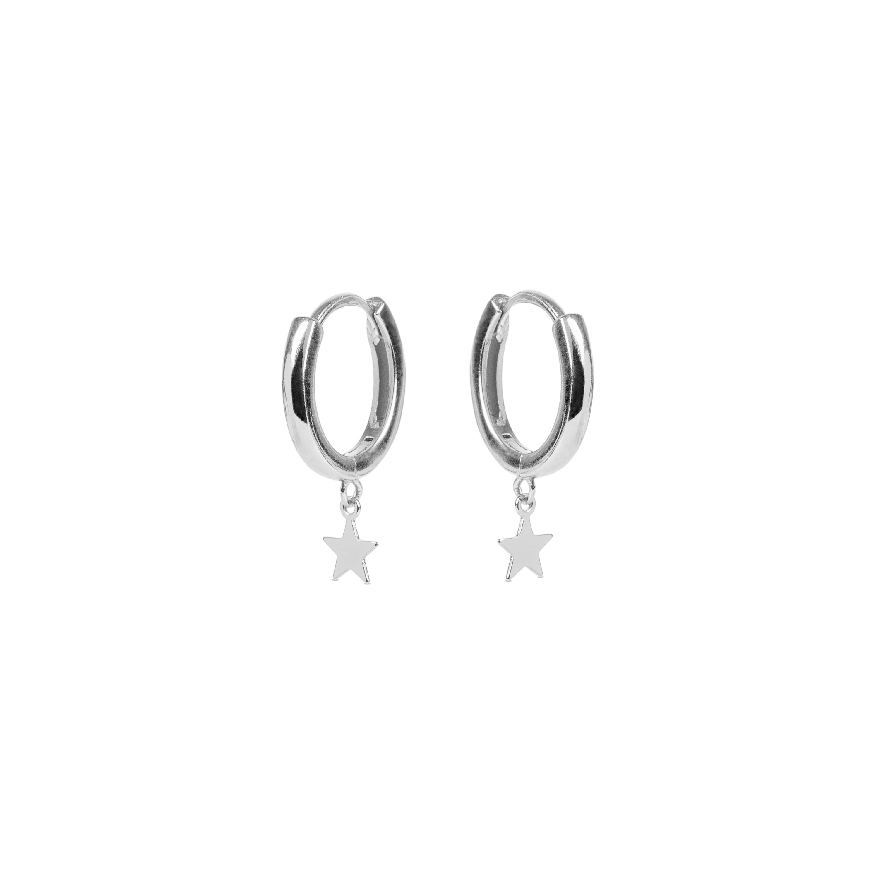 Orecchini in Argento Sterling 925 finiti in rodio - Stella