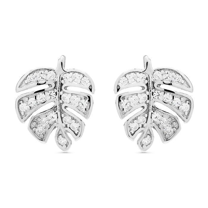 Pendientes Winethor plata y circonita brillante