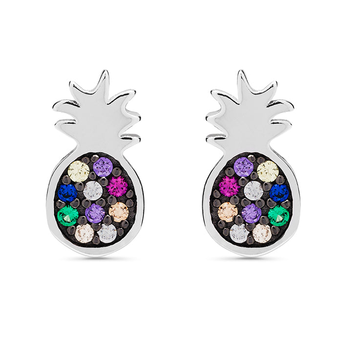 Pendientes Renra plata y multicolor Cz