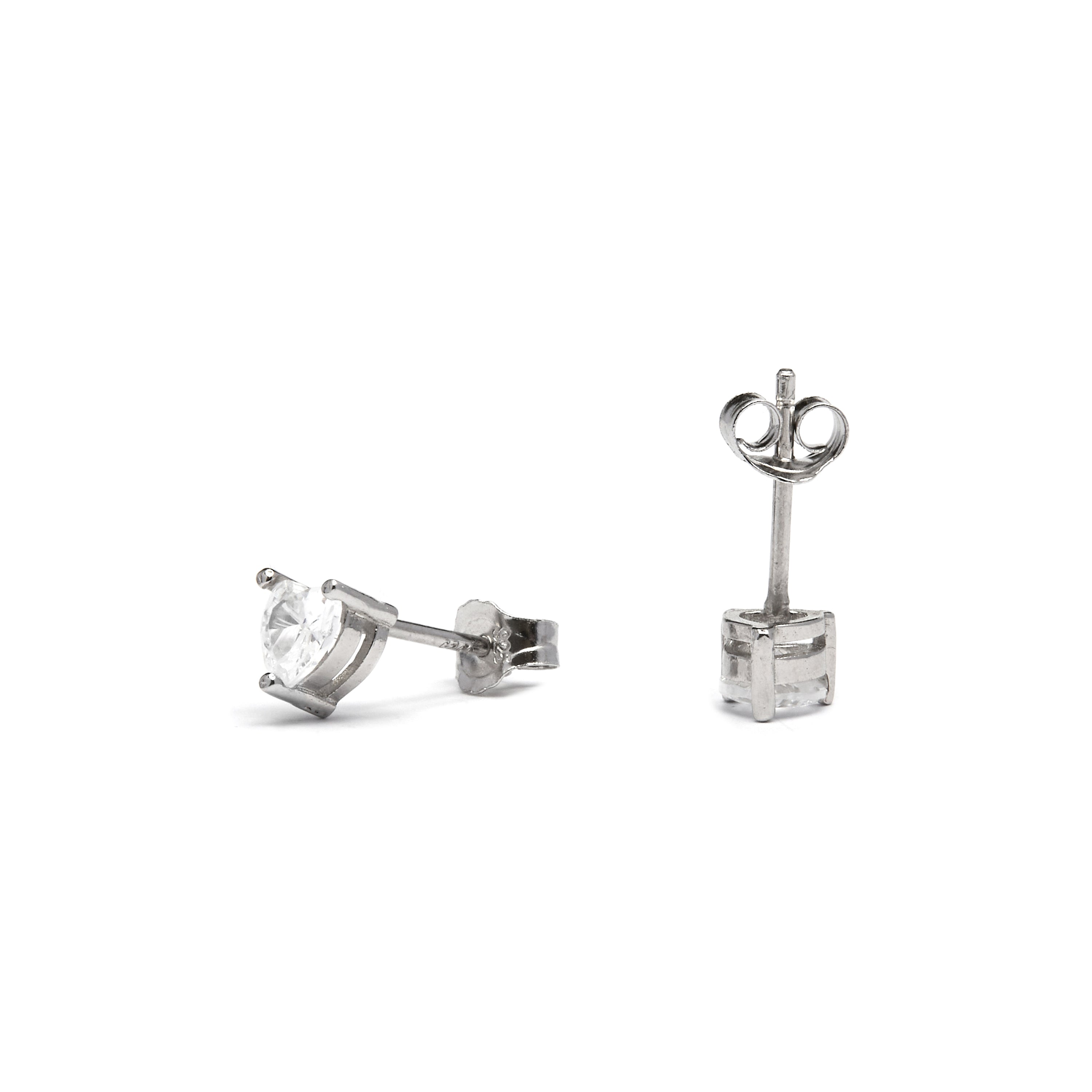 Boucles d'oreilles en argent sterling 925 avec zircon brillant finition rhodiée - Eqoyi