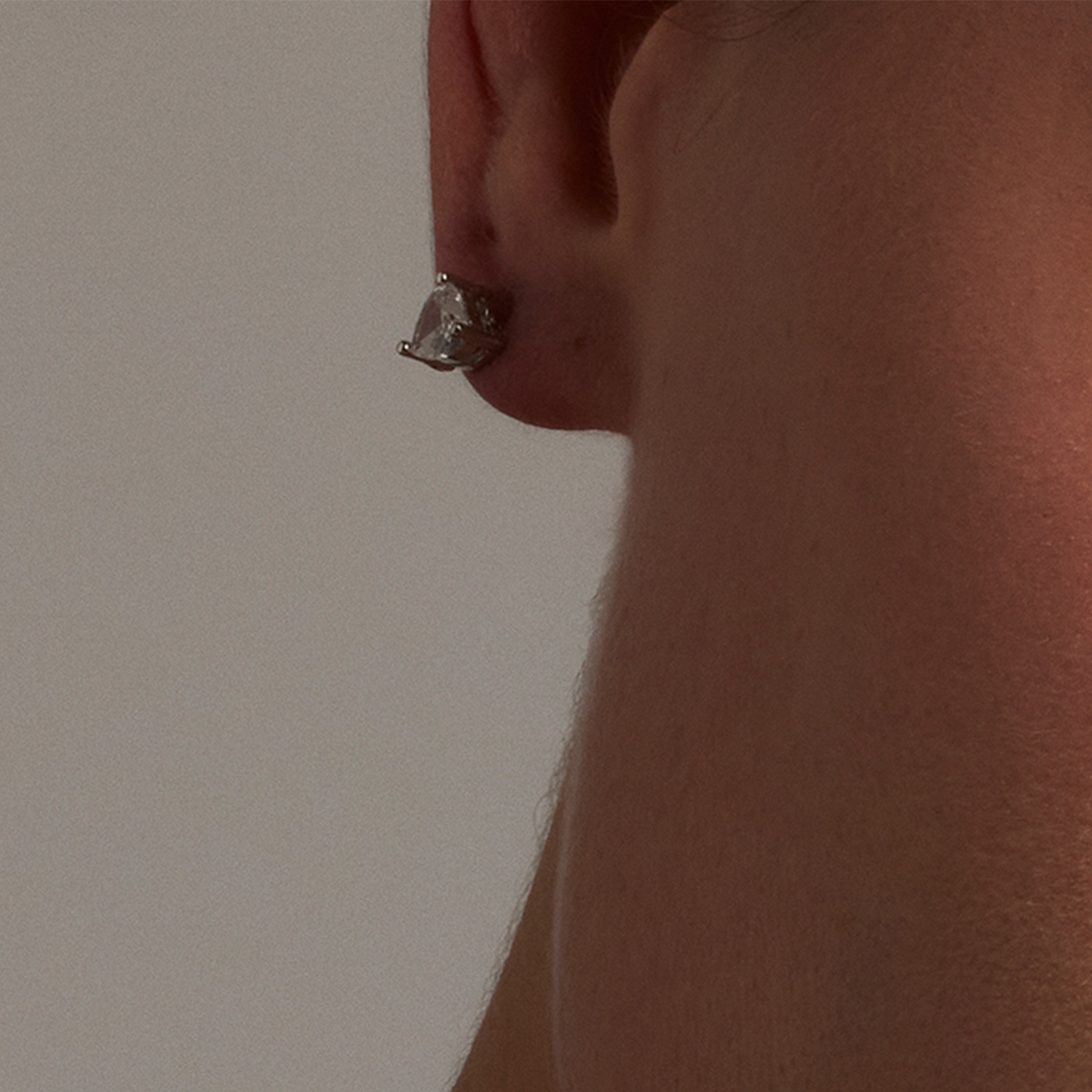 Boucles d'oreilles en argent sterling 925 avec zircon brillant finition rhodiée - Eqoyi