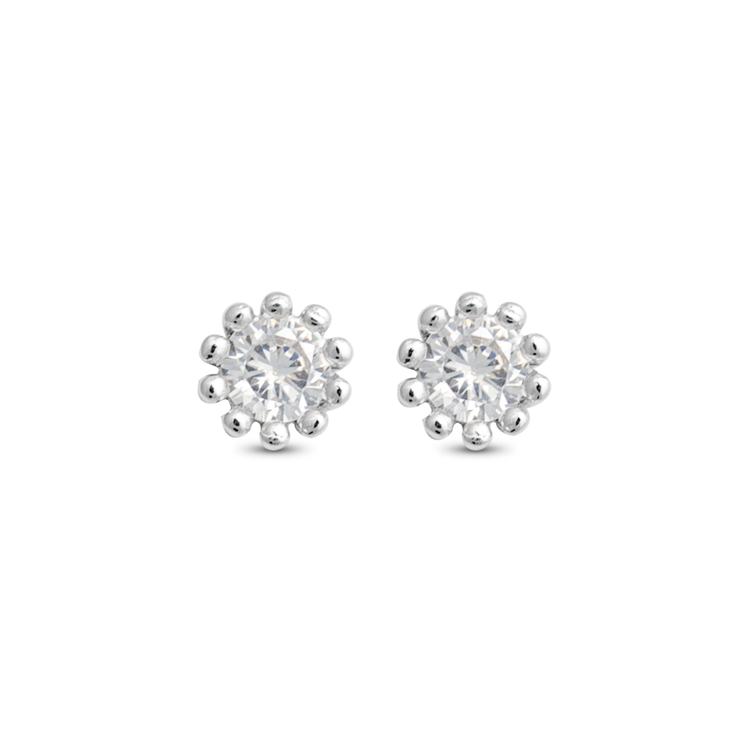 Orecchini in Argento Sterling 925 con Zirconia Cubica brillanti finiti in rodio - Shelat