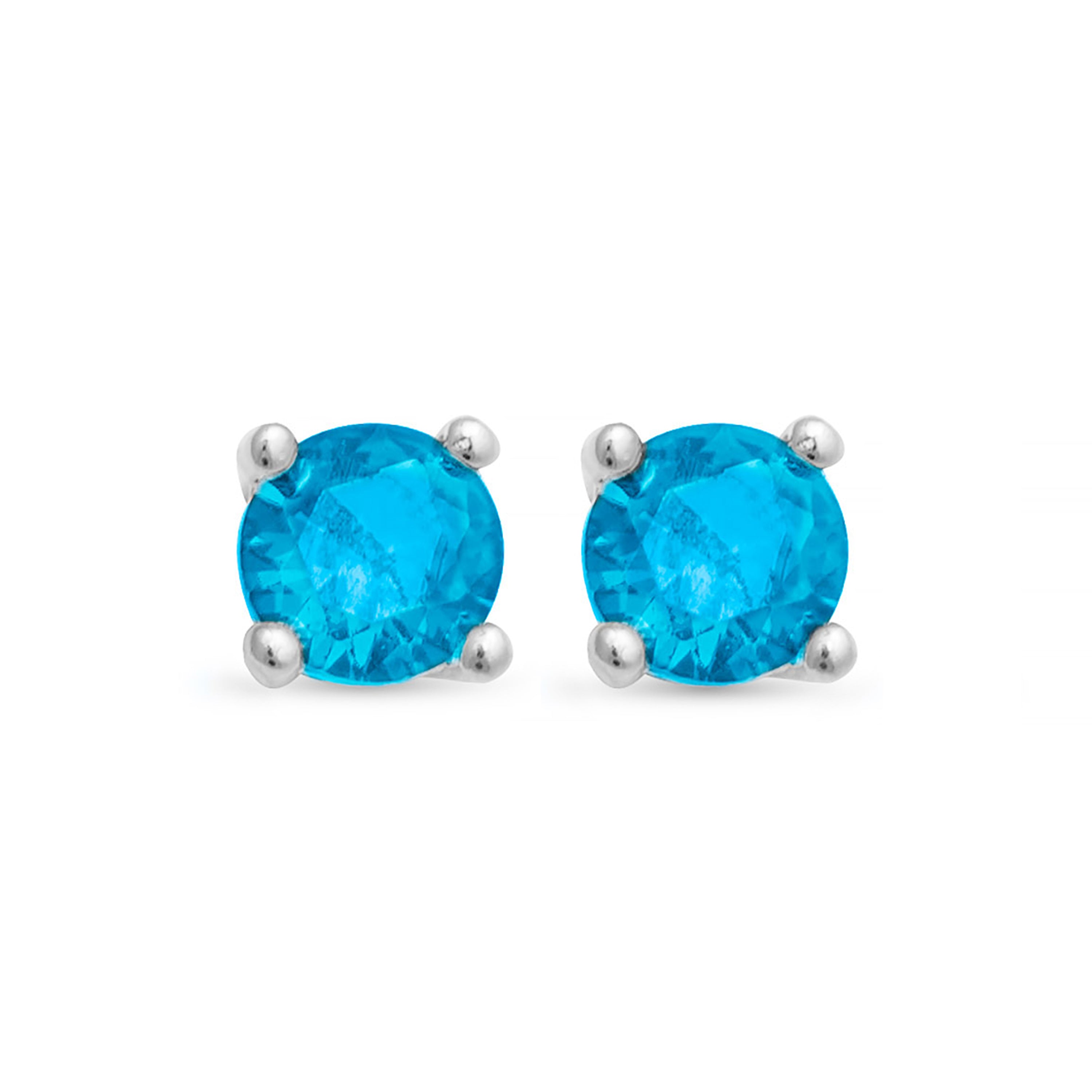 Ohrringe aus 925er Sterlingsilber mit hydrothermalem blauen Topas, vergoldet mit 18K Gelbgold - Otieno