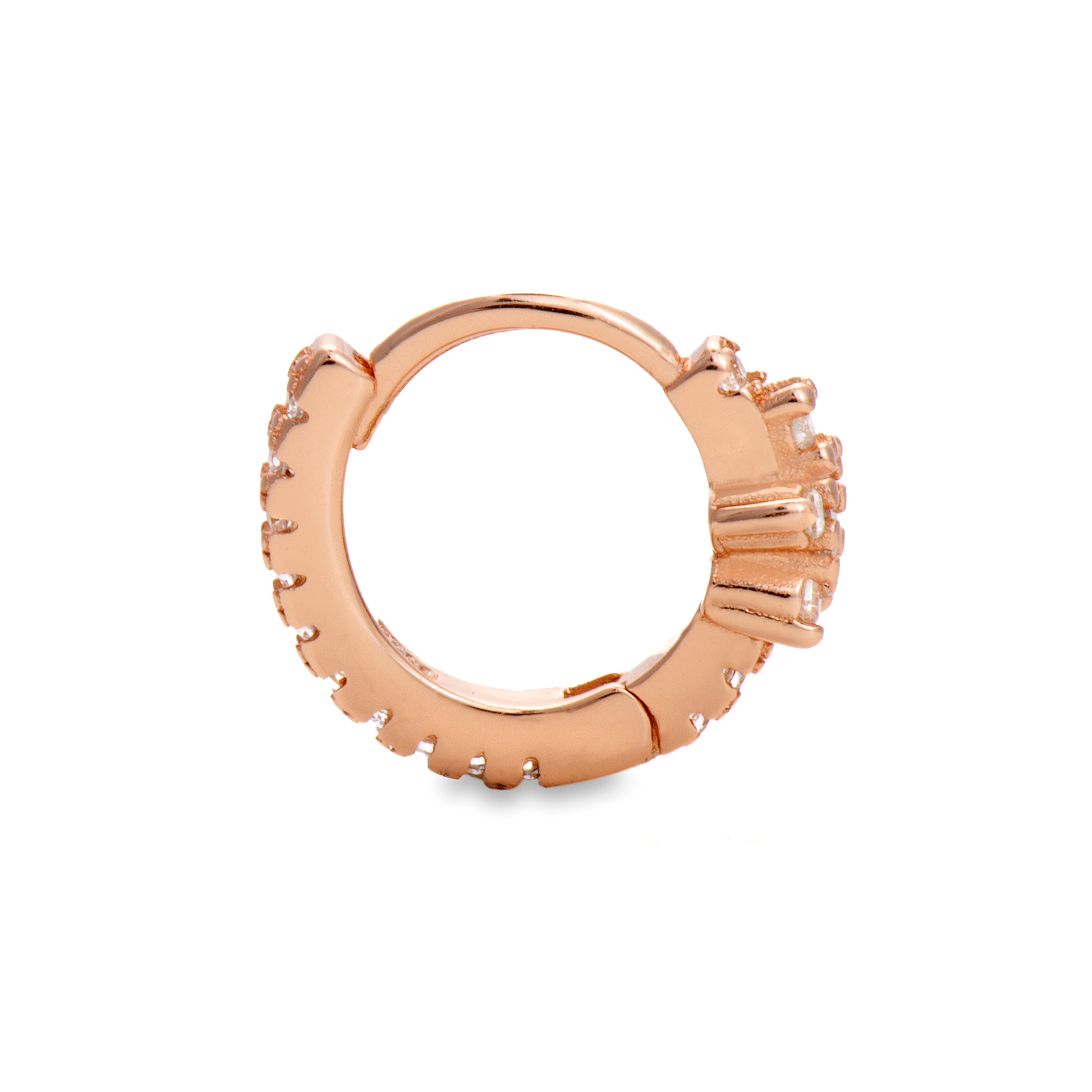 925 Sterling Silver Piercing with Brilliant Cubic Zirconia finished in 18K rose gold - Issphe