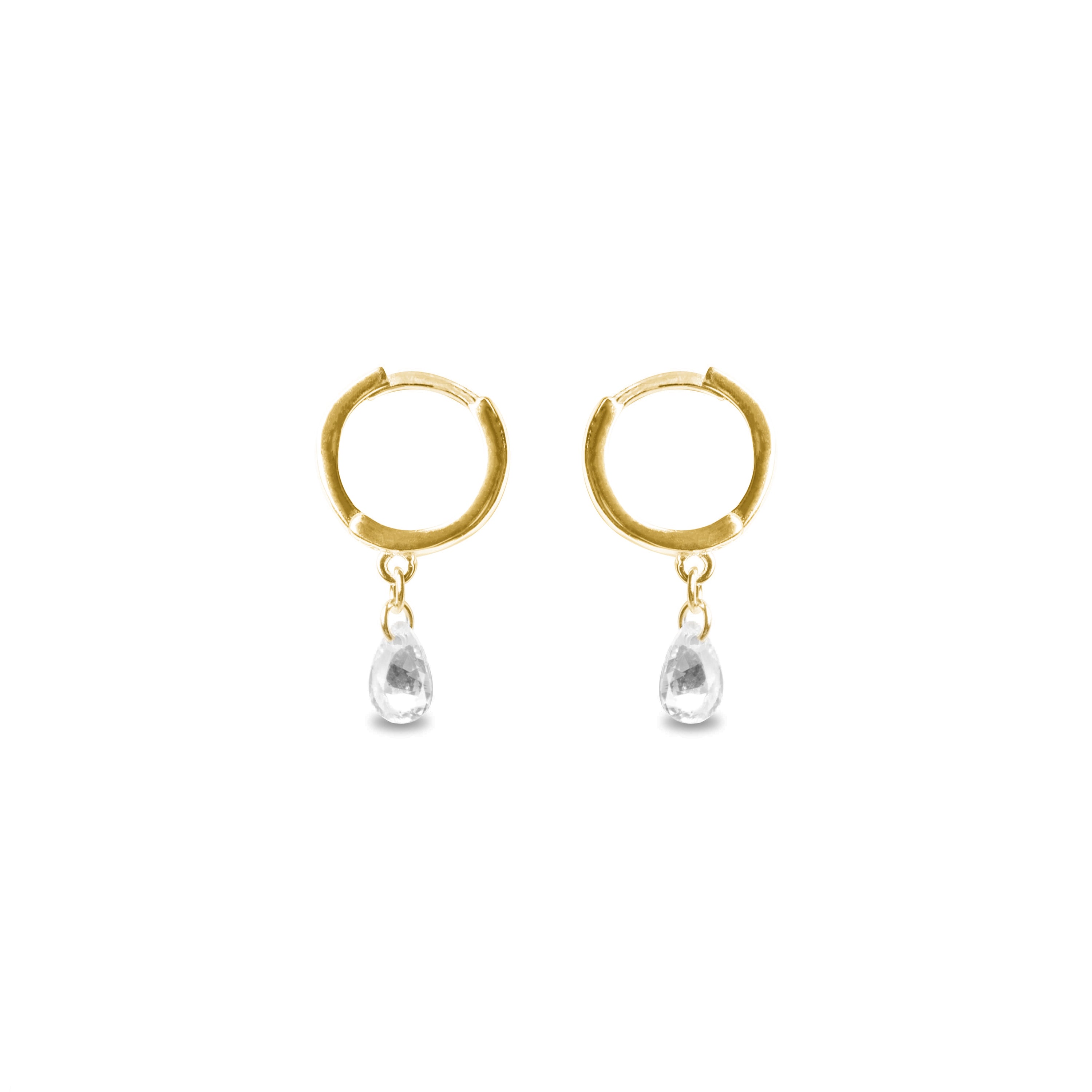 Ohrringe aus 925er Sterlingsilber mit glänzenden Zirkonia, vergoldet mit 18K Gelbgold - Arinor