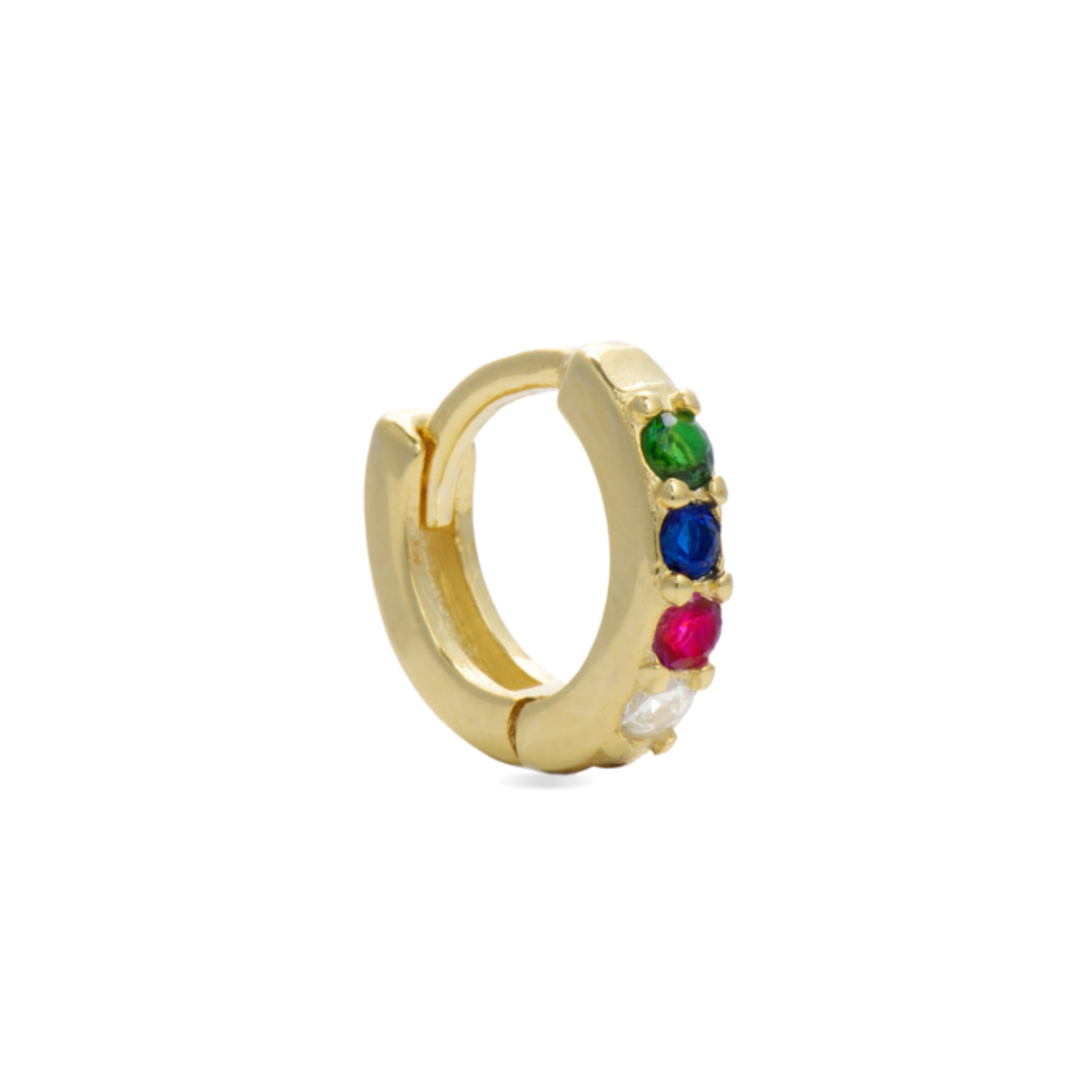 Piercing en argent sterling 925 avec zircon multicolore finition en or jaune 18K - Zule