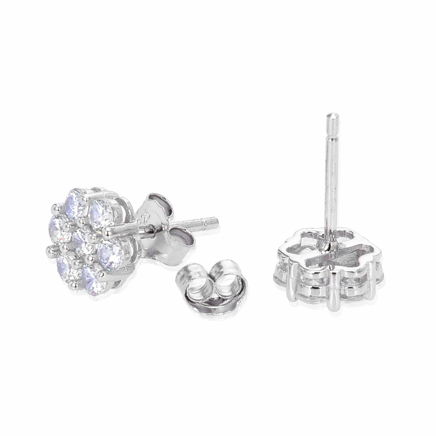 Pendientes de Plata de Ley 925 con Circonita Brillante acabados en rodio - Hudur
