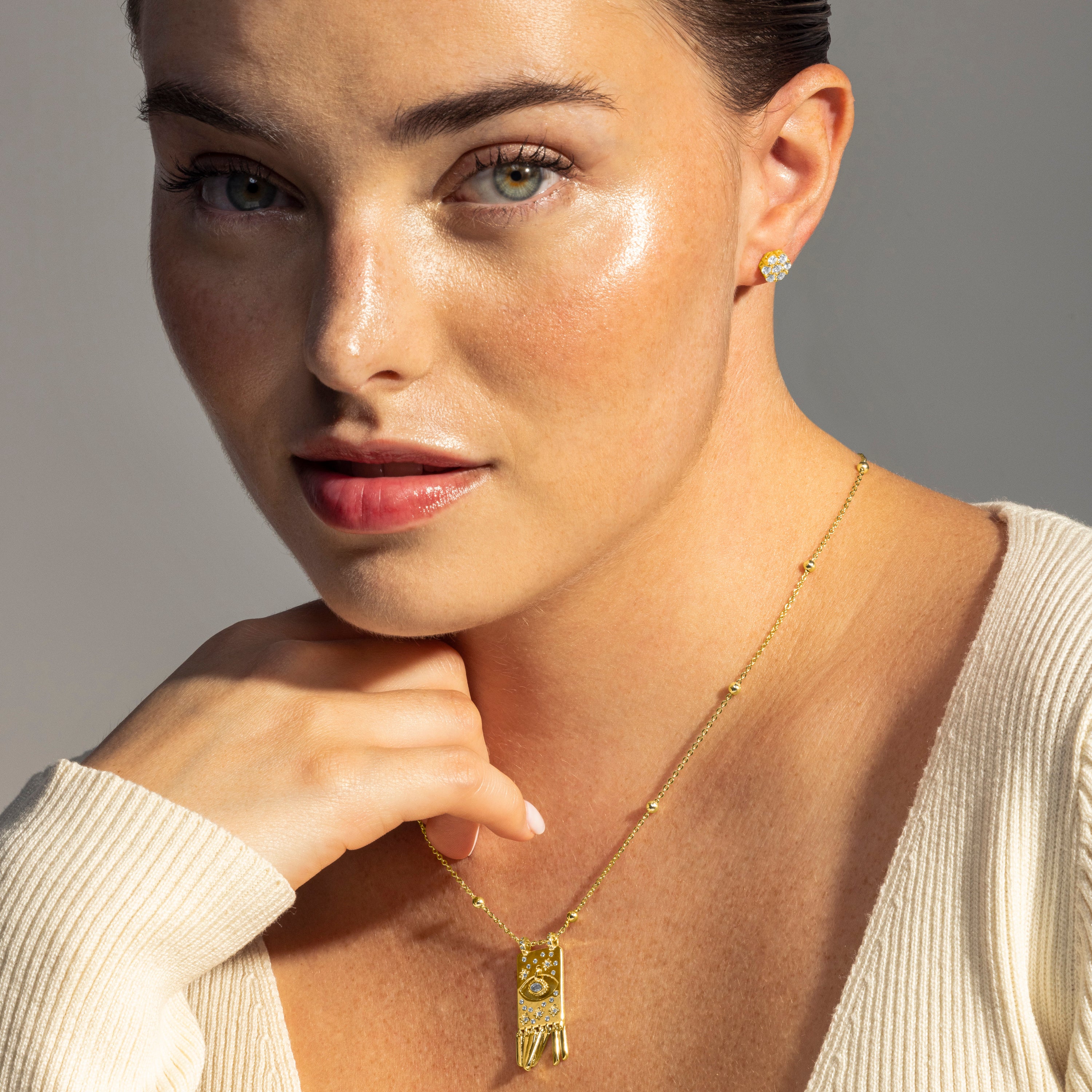 Brincos de Prata de Lei 925 com Zircónia Brilhante acabados em ouro amarelo 18K - Hudur