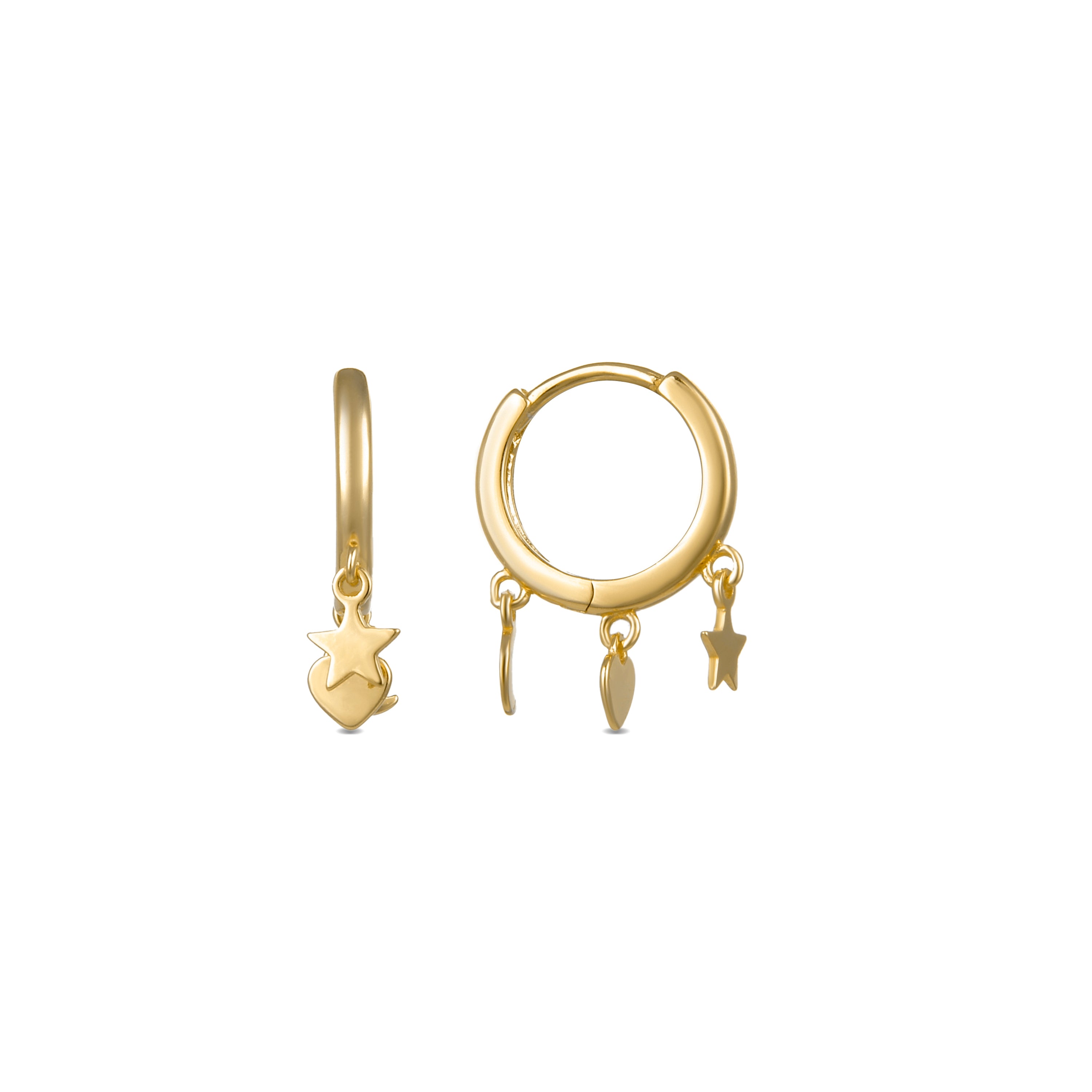 Pendientes de Plata de Ley 925 acabados en oro amarillo 18K - Zaccus