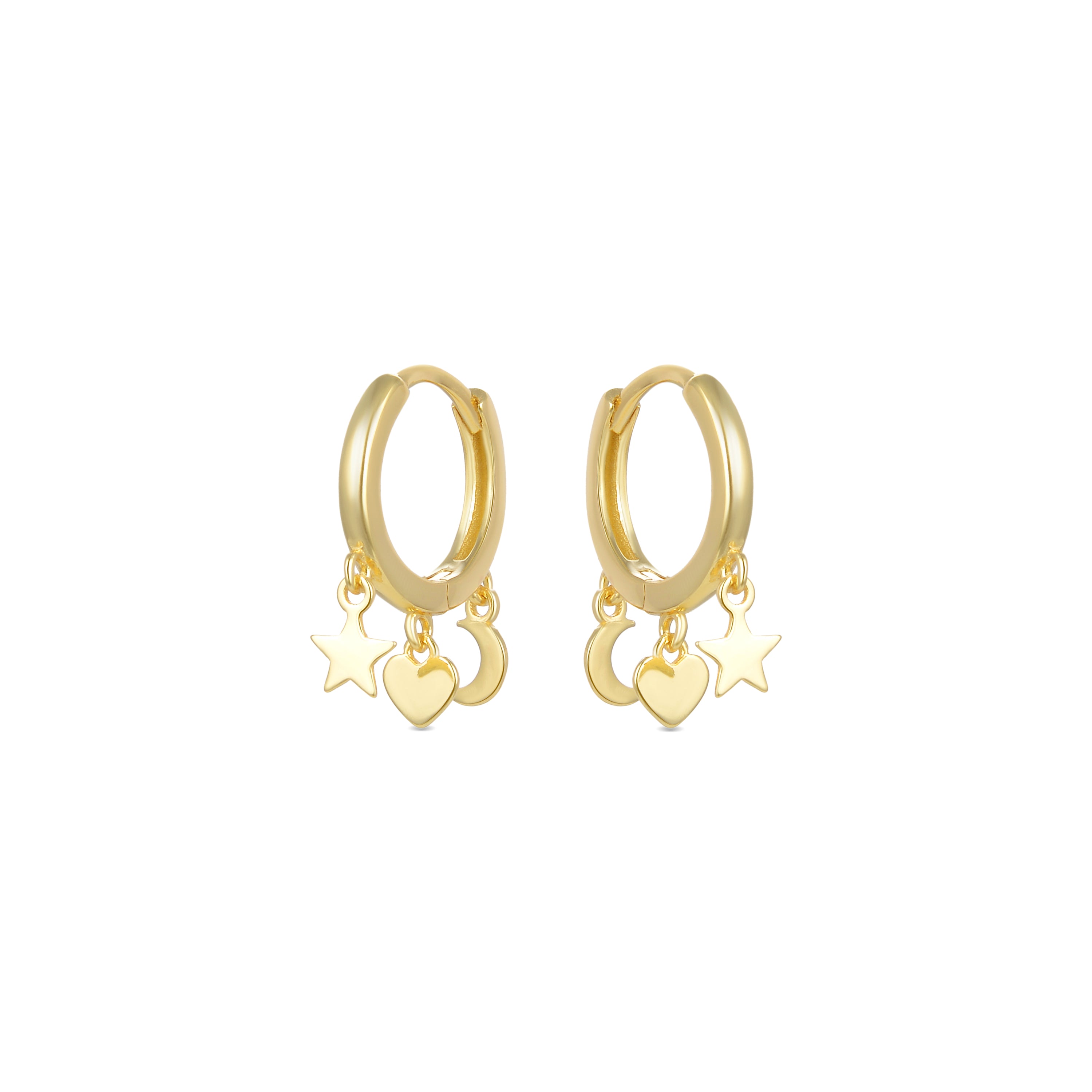 Pendientes de Plata de Ley 925 acabados en oro amarillo 18K - Zaccus