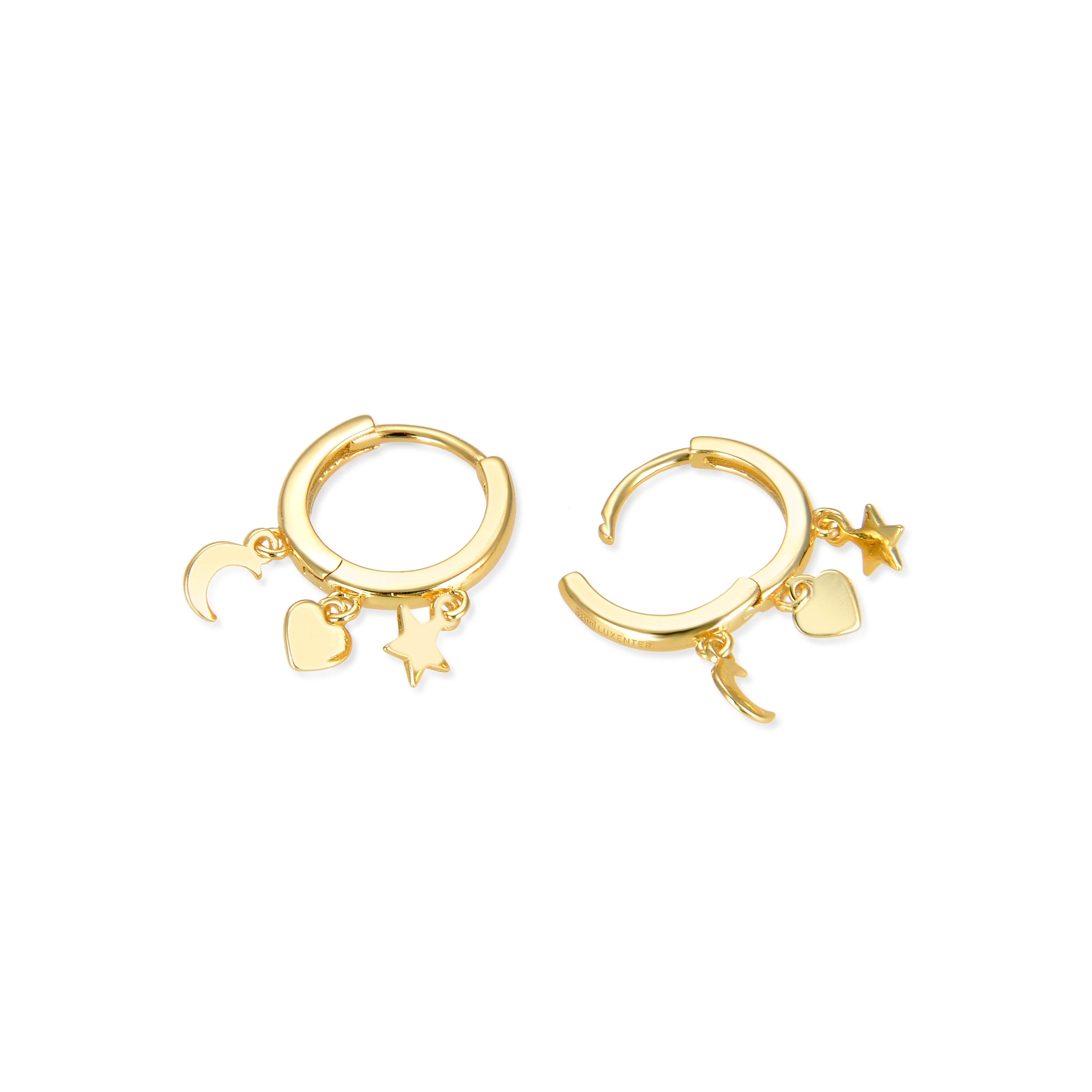Pendientes de Plata de Ley 925 acabados en oro amarillo 18K - Zaccus