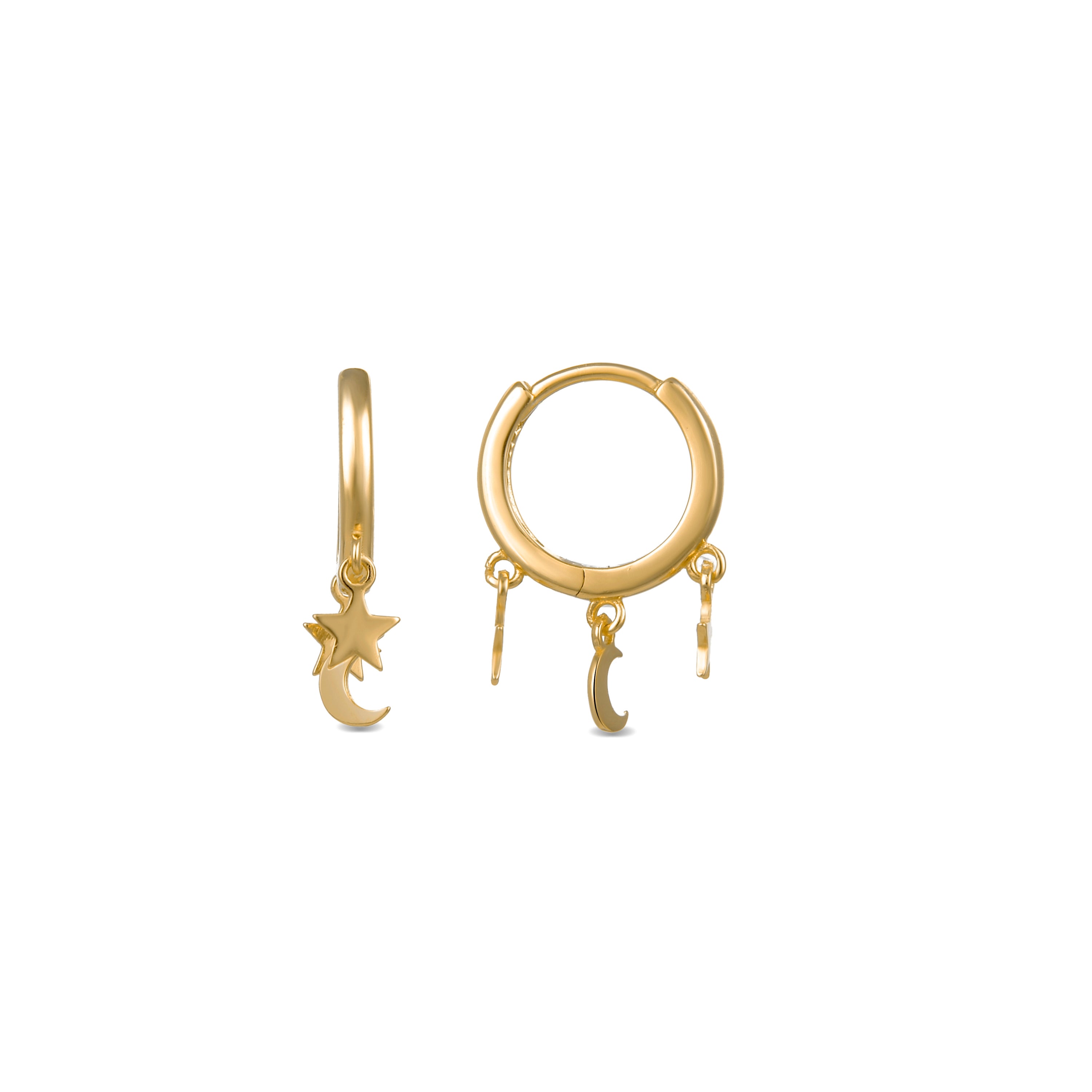 Pendientes de Plata de Ley 925 acabados en oro amarillo 18K - Saifily