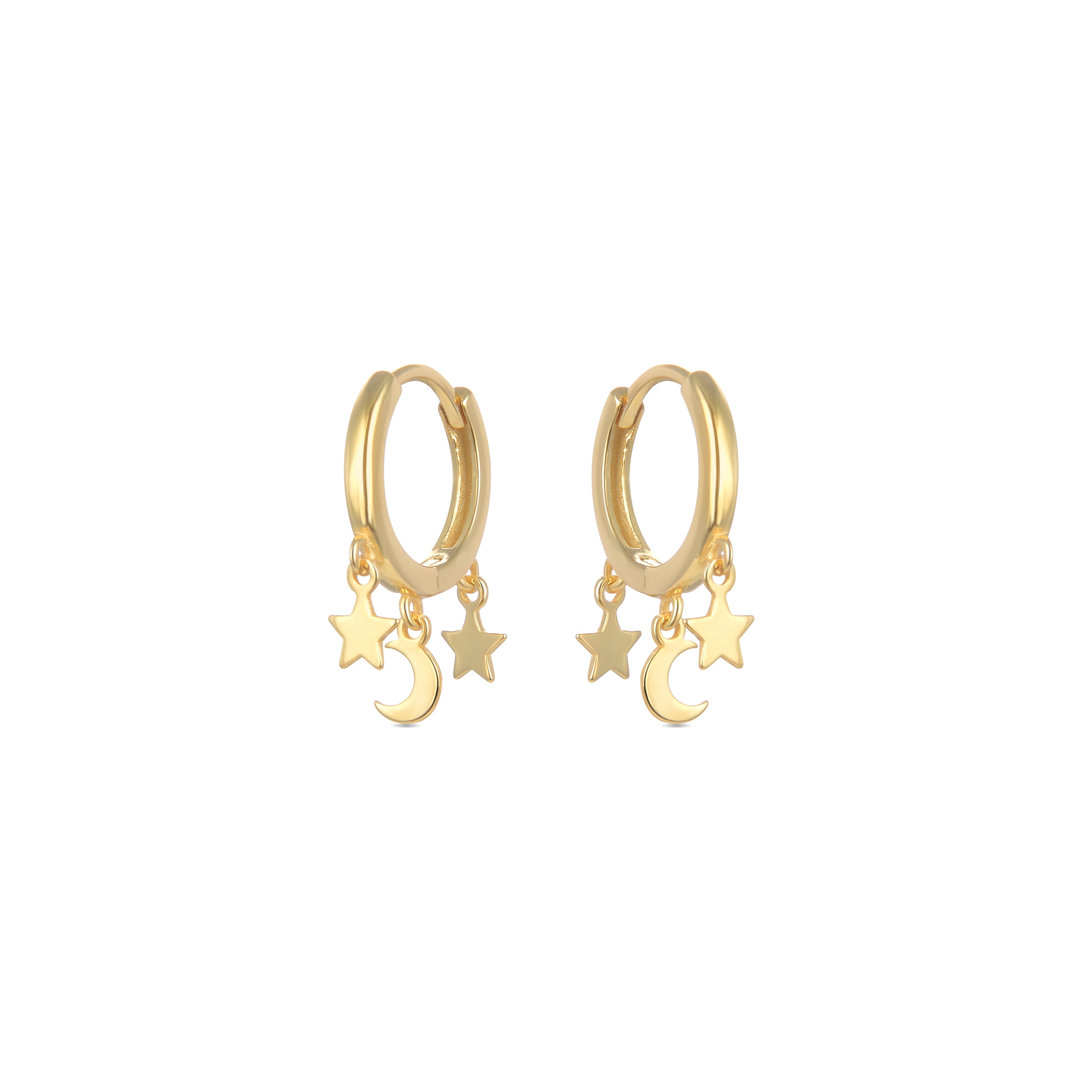 Pendientes de Plata de Ley 925 acabados en oro amarillo 18K - Saifily