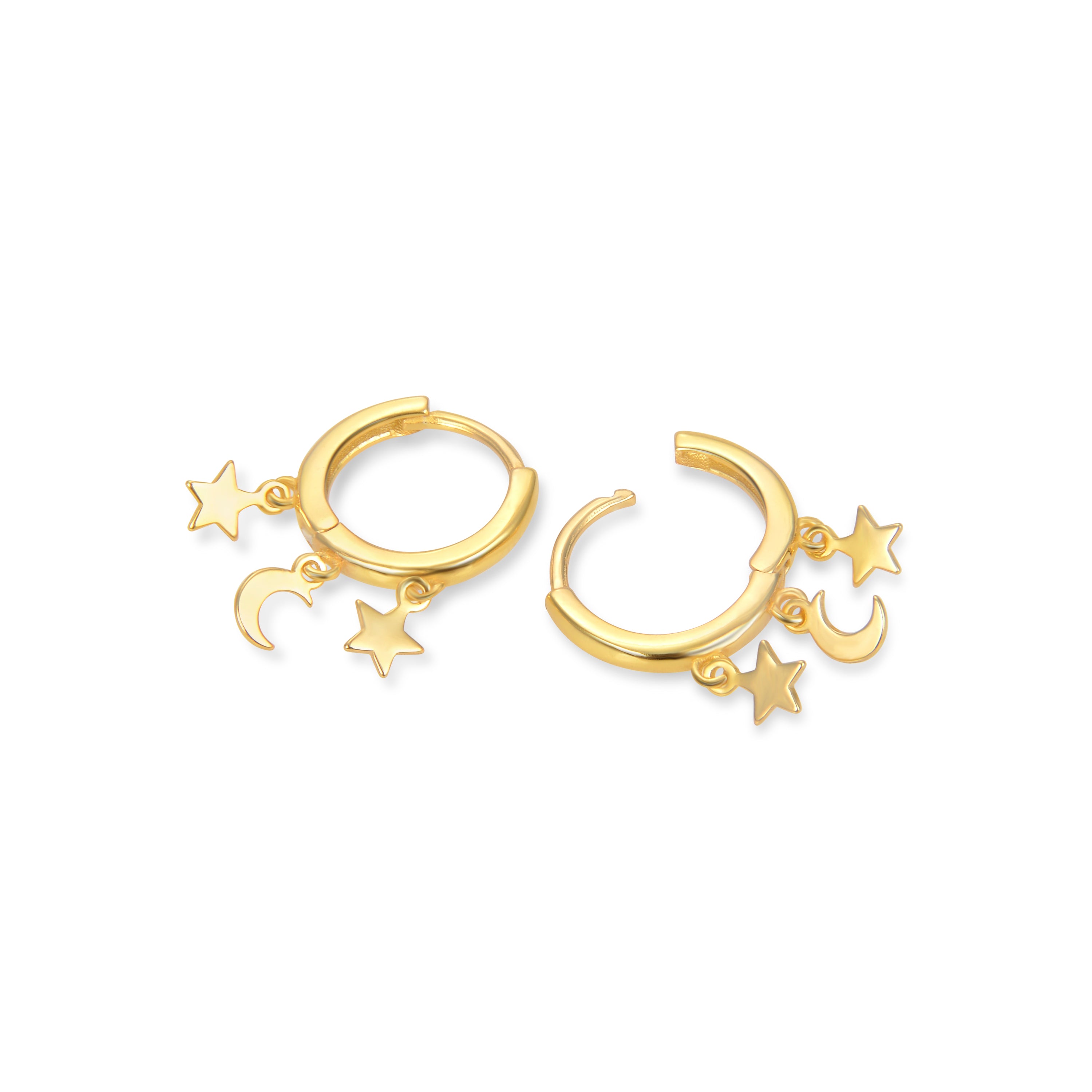 Pendientes de Plata de Ley 925 acabados en oro amarillo 18K - Saifily