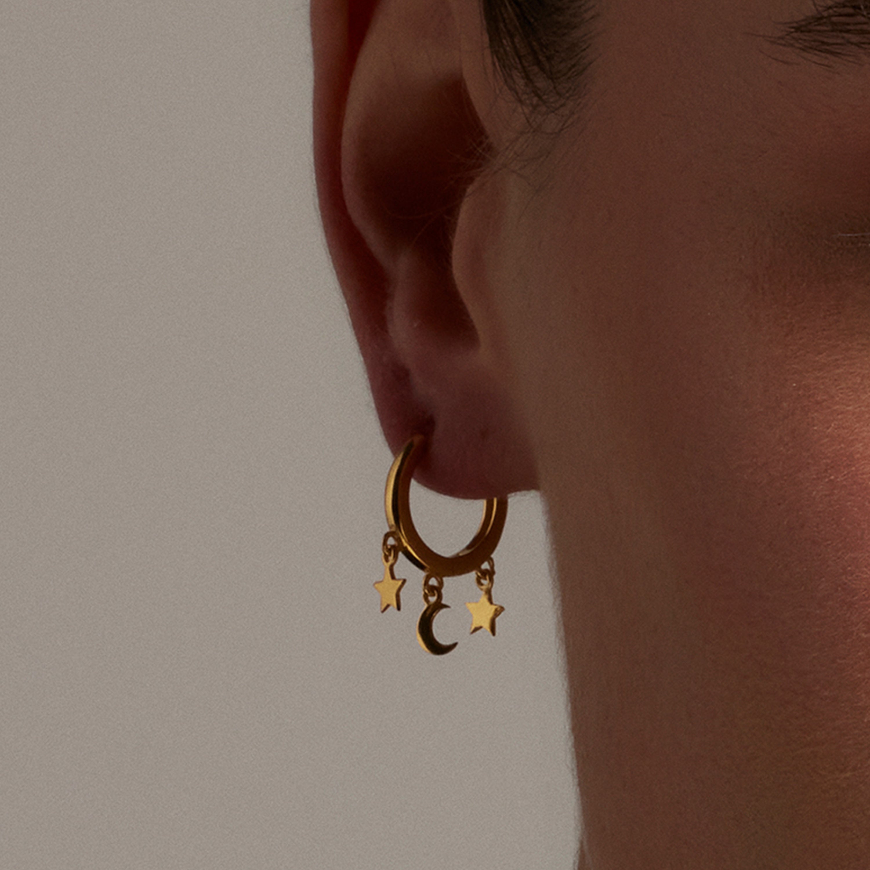 Pendientes de Plata de Ley 925 acabados en oro amarillo 18K - Saifily