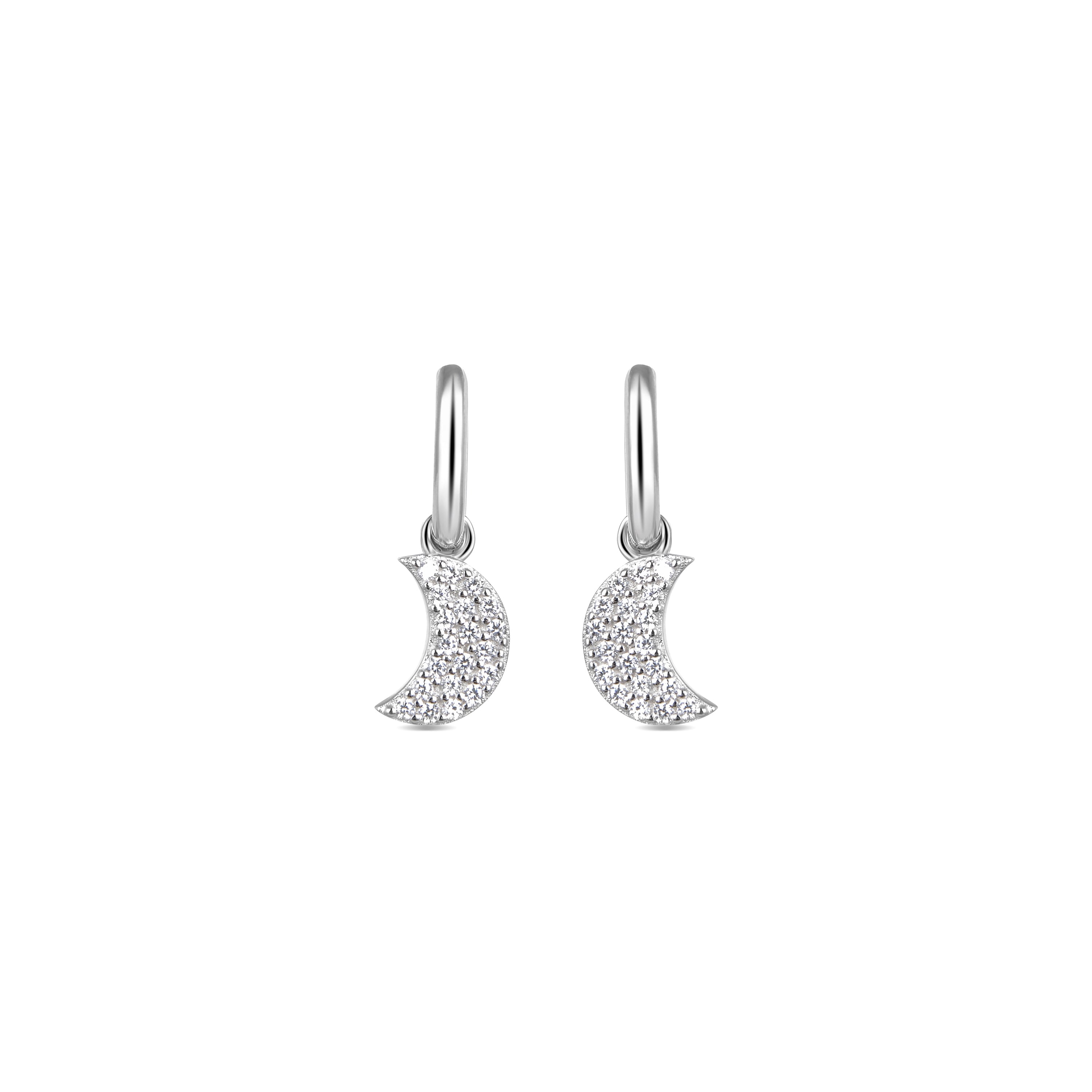 Orecchini in Argento Sterling 925 con Zirconia Brillante finiti in rodio - Lisvau