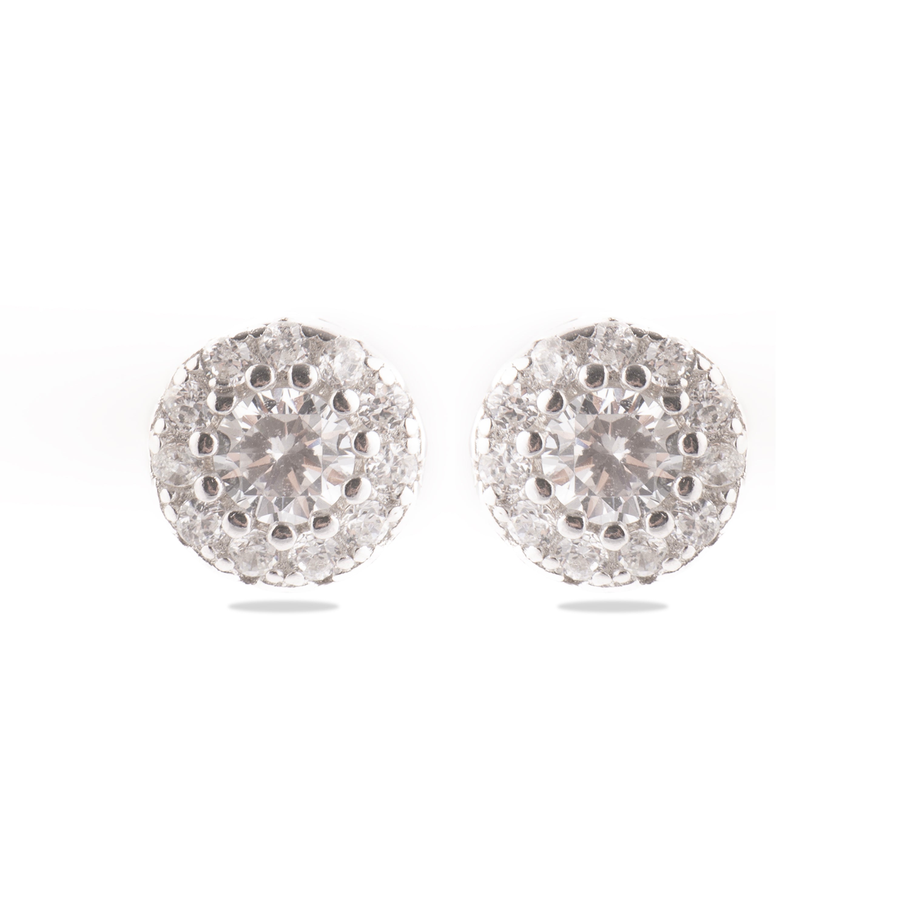 Ohrringe aus 925er Sterlingsilber mit funkelndem Zirkonia, rhodiniert - Thib
