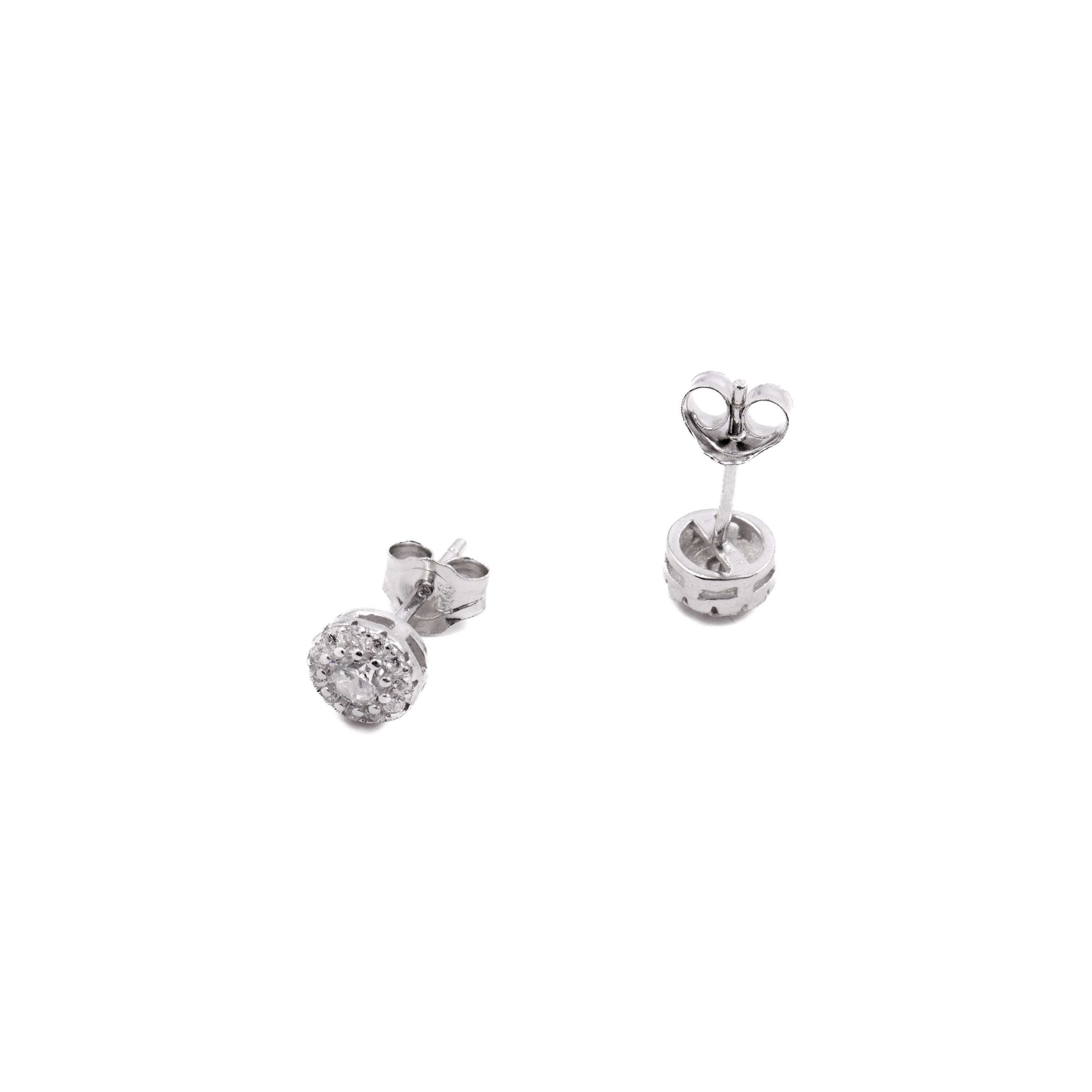 Ohrringe aus 925er Sterlingsilber mit funkelndem Zirkonia, rhodiniert - Thib