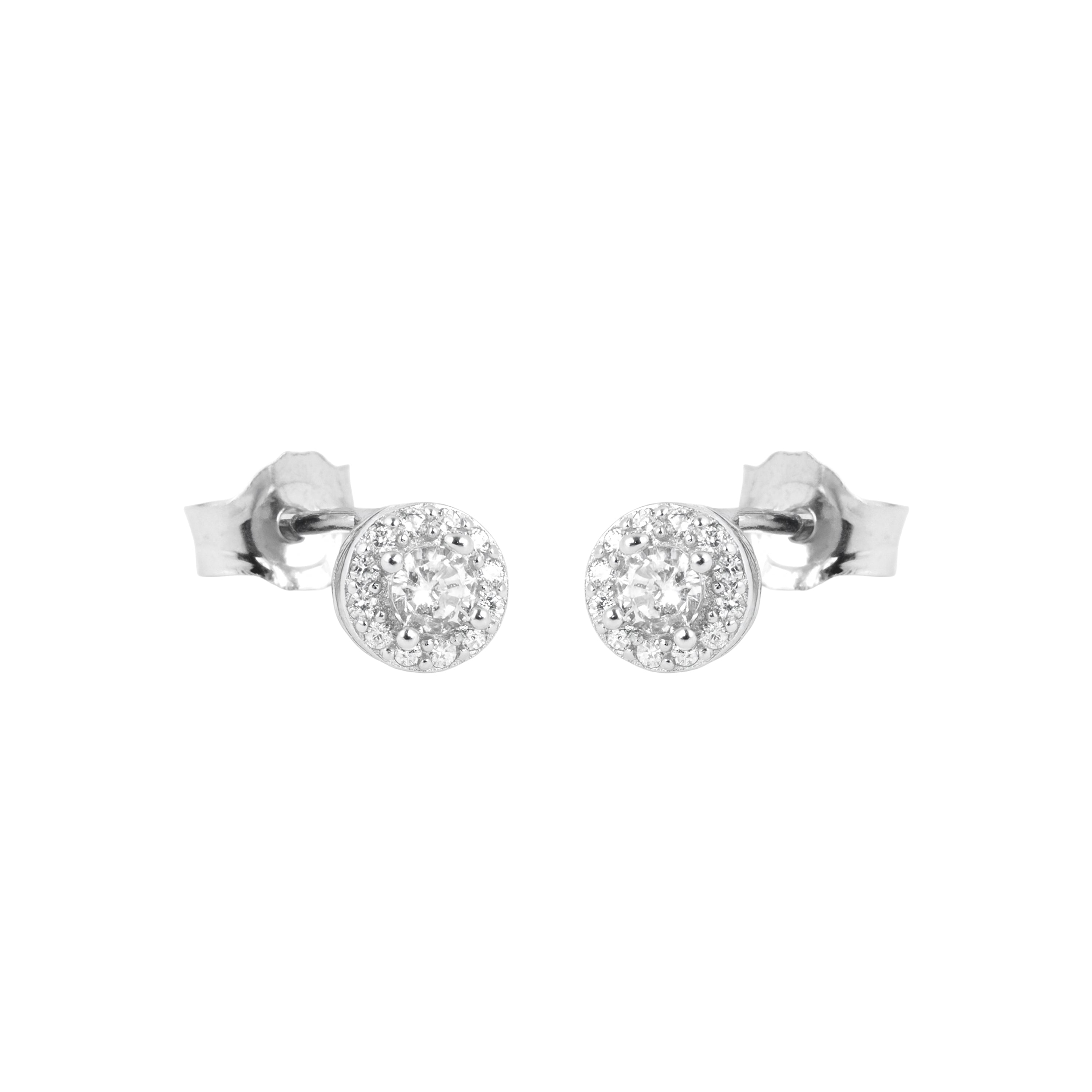 Pendientes de Plata de Ley 925 con Circonita Brillante acabados en rodio - Pybalt