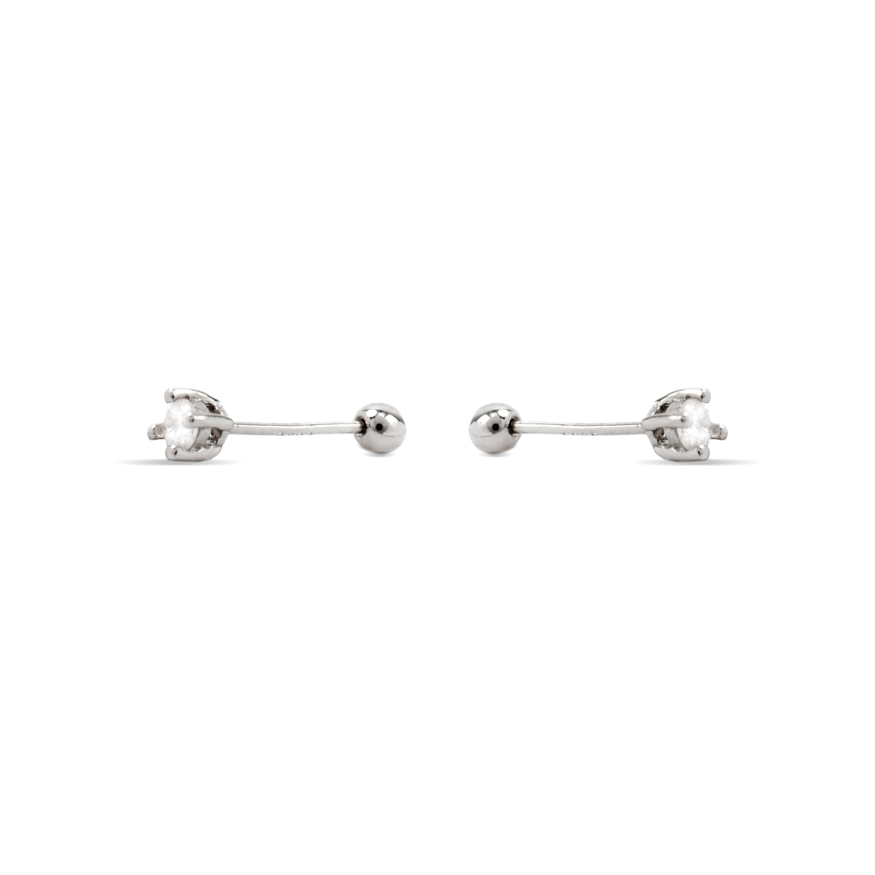 Ohrringe aus 925er Sterlingsilber mit funkelndem Zirkonia, rhodiniert - Weriel