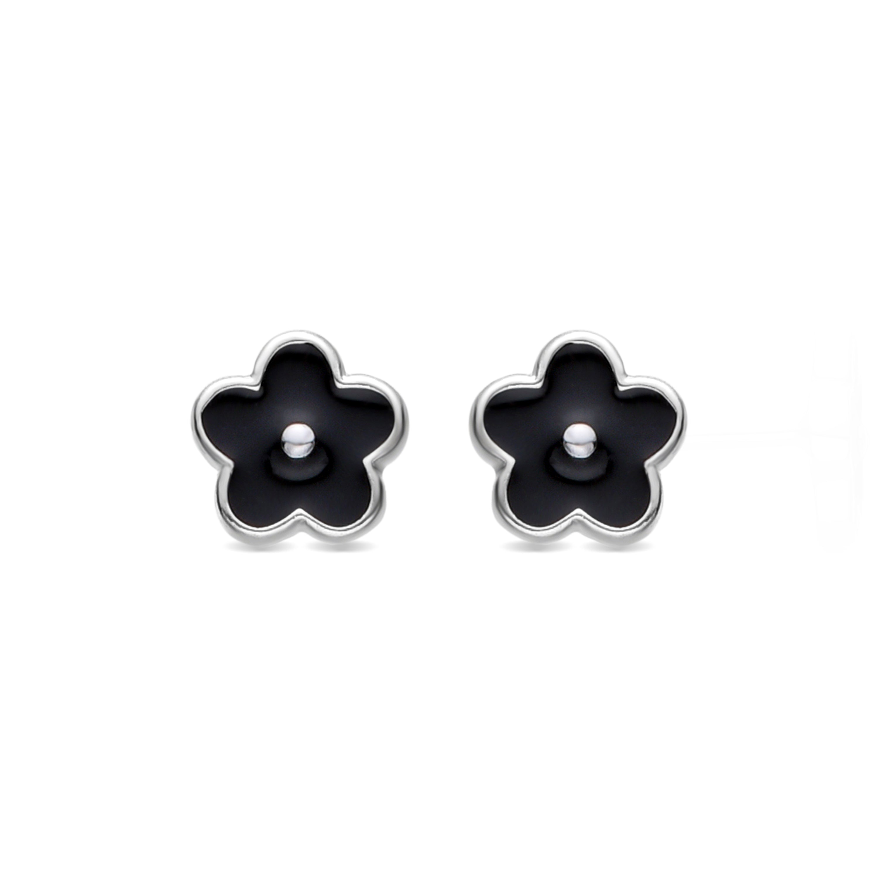 Boucles d'oreilles fleur en argent sterling 925