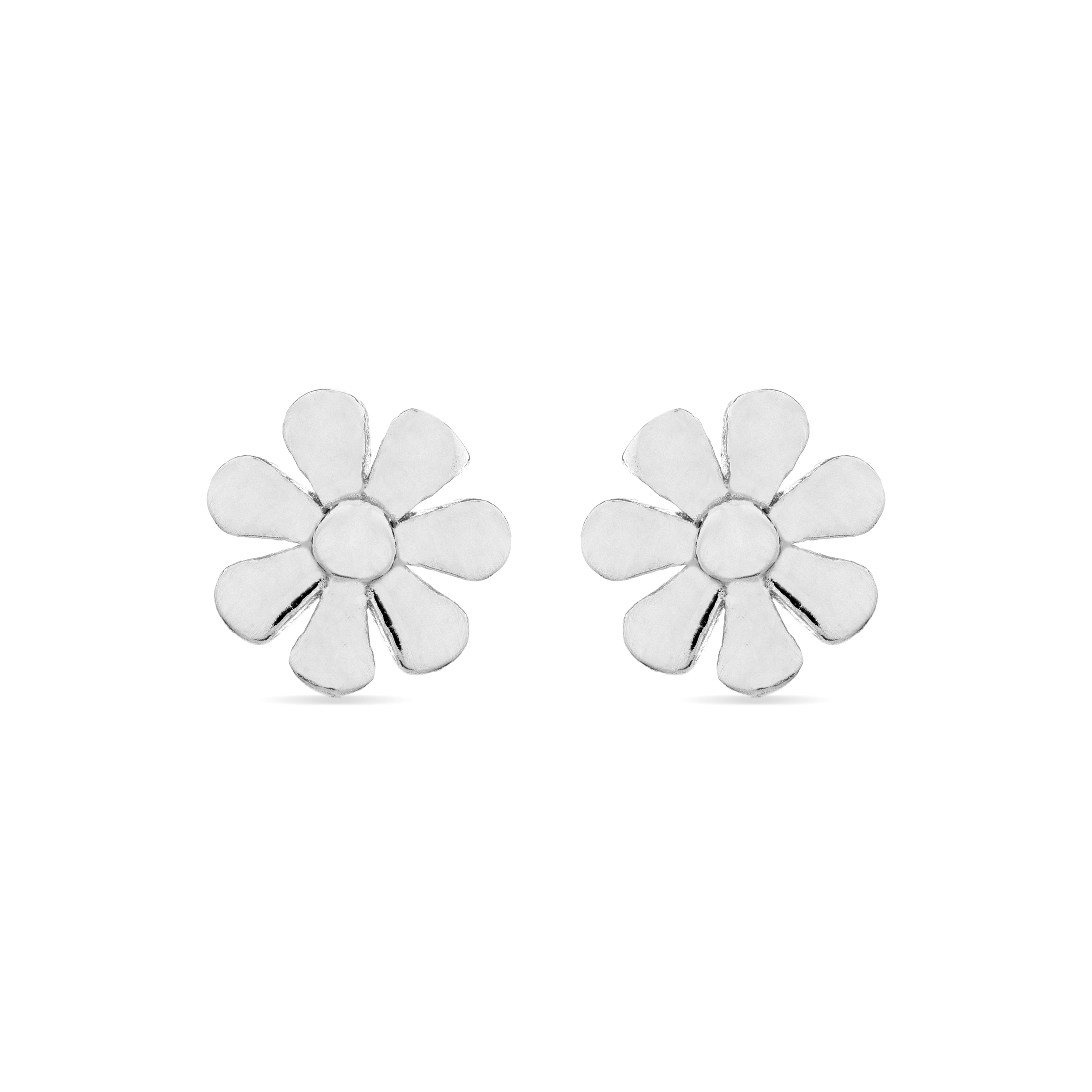 Pendientes de Plata de Ley 925 acabados en rodio - Flor