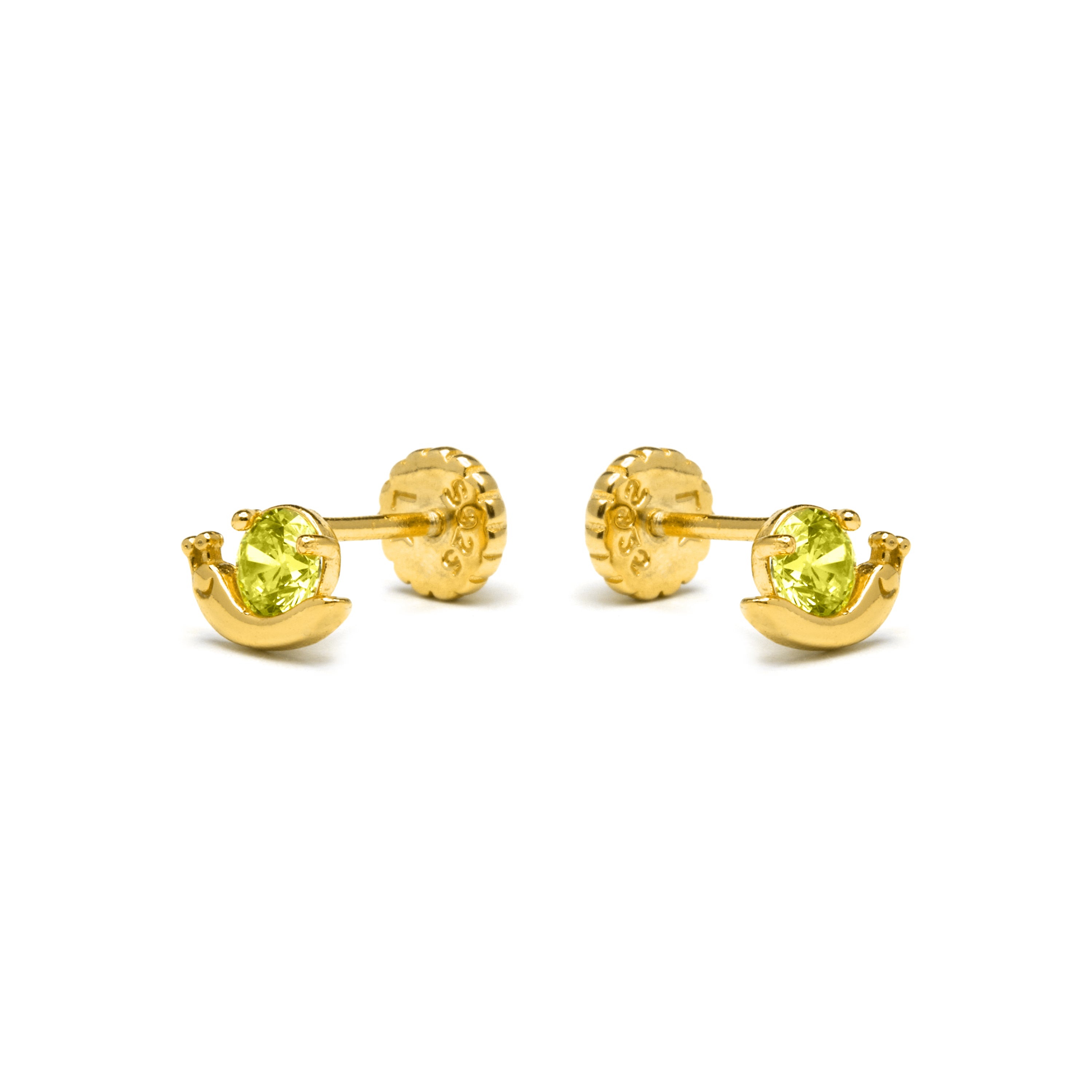 Orecchini in Argento Sterling 925 e Zirconia Verde finiti in oro giallo 18K - Aysma