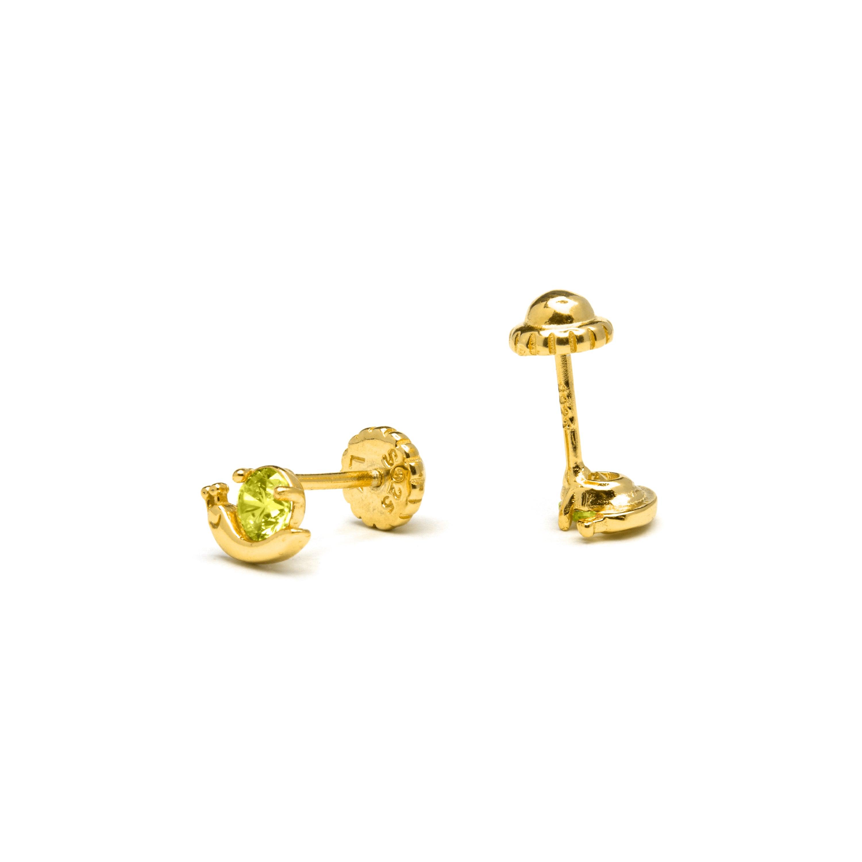 Orecchini in Argento Sterling 925 e Zirconia Verde finiti in oro giallo 18K - Aysma