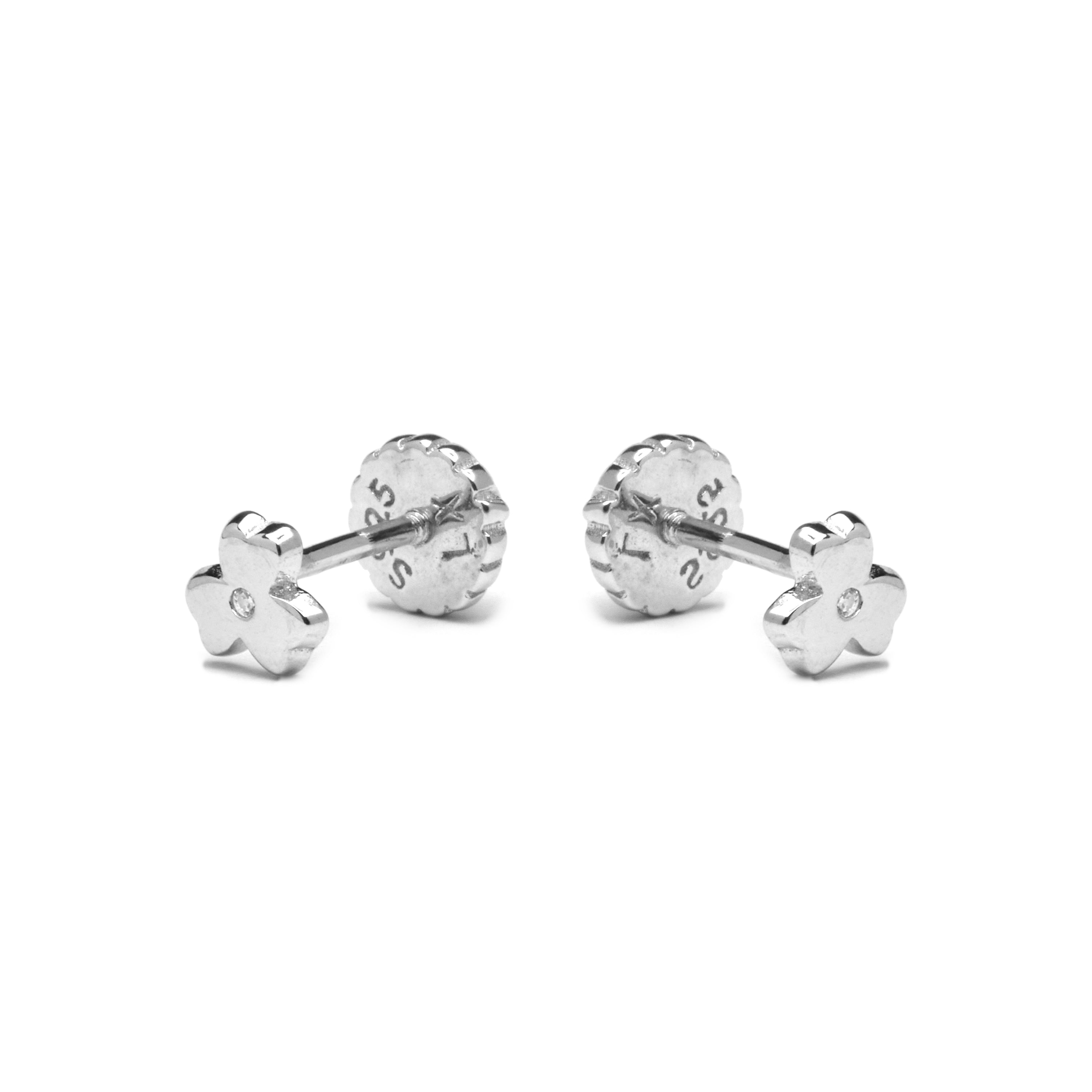 Ohrringe aus 925er Sterlingsilber und glänzenden Zirkonia, rhodiniert - Yscu