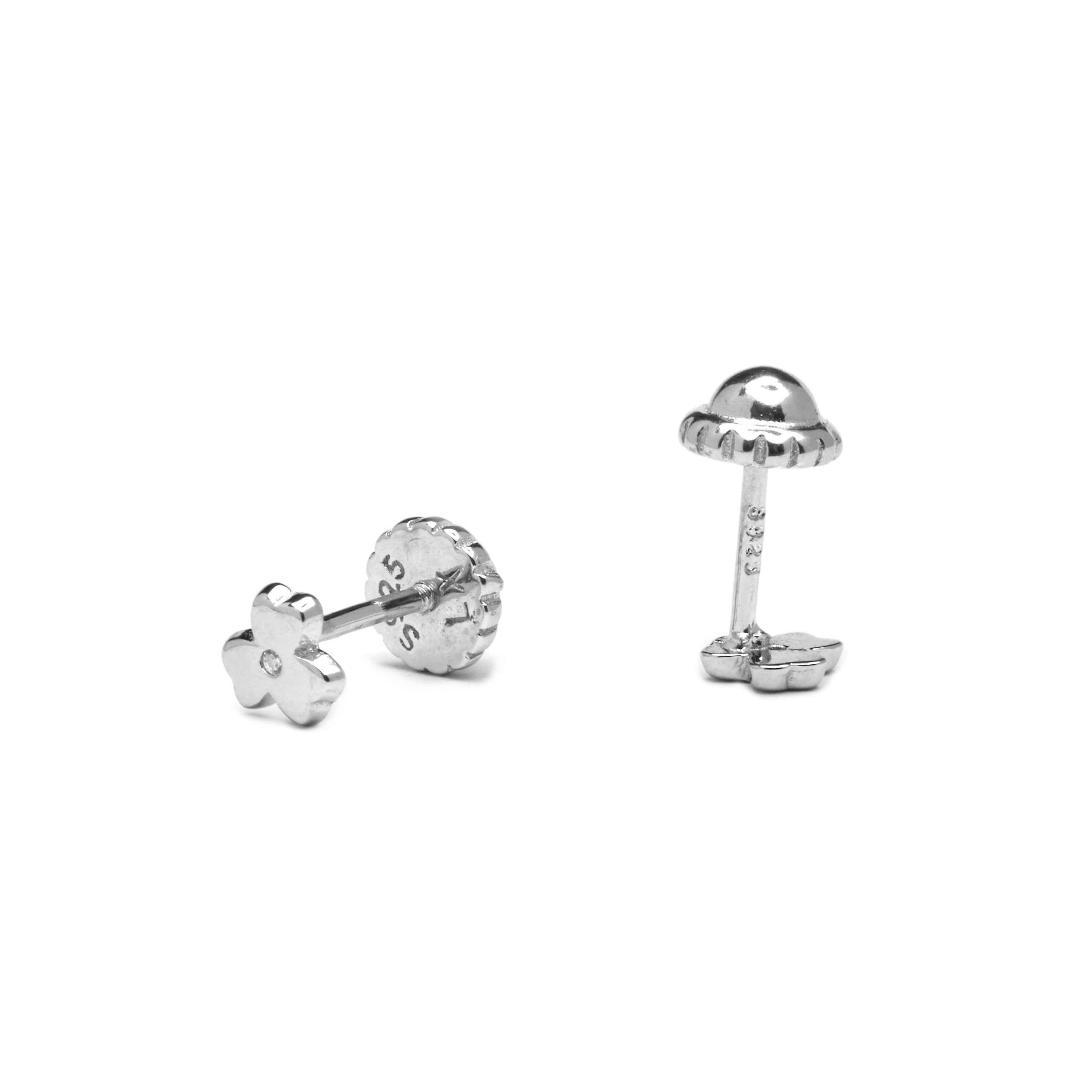 Ohrringe aus 925er Sterlingsilber und glänzenden Zirkonia, rhodiniert - Yscu