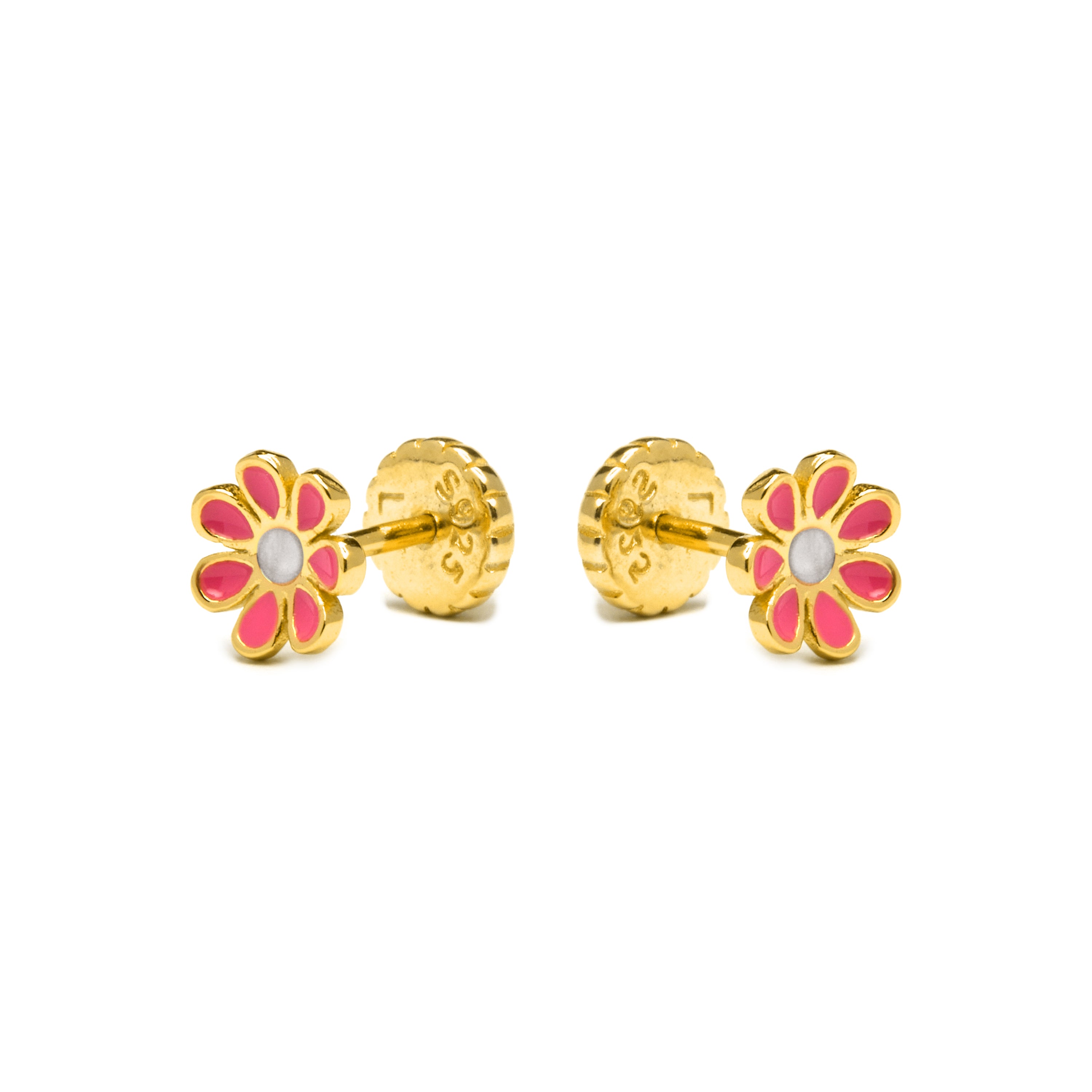 Boucles d'oreilles en argent sterling 925 finition or jaune 18K - Kacel