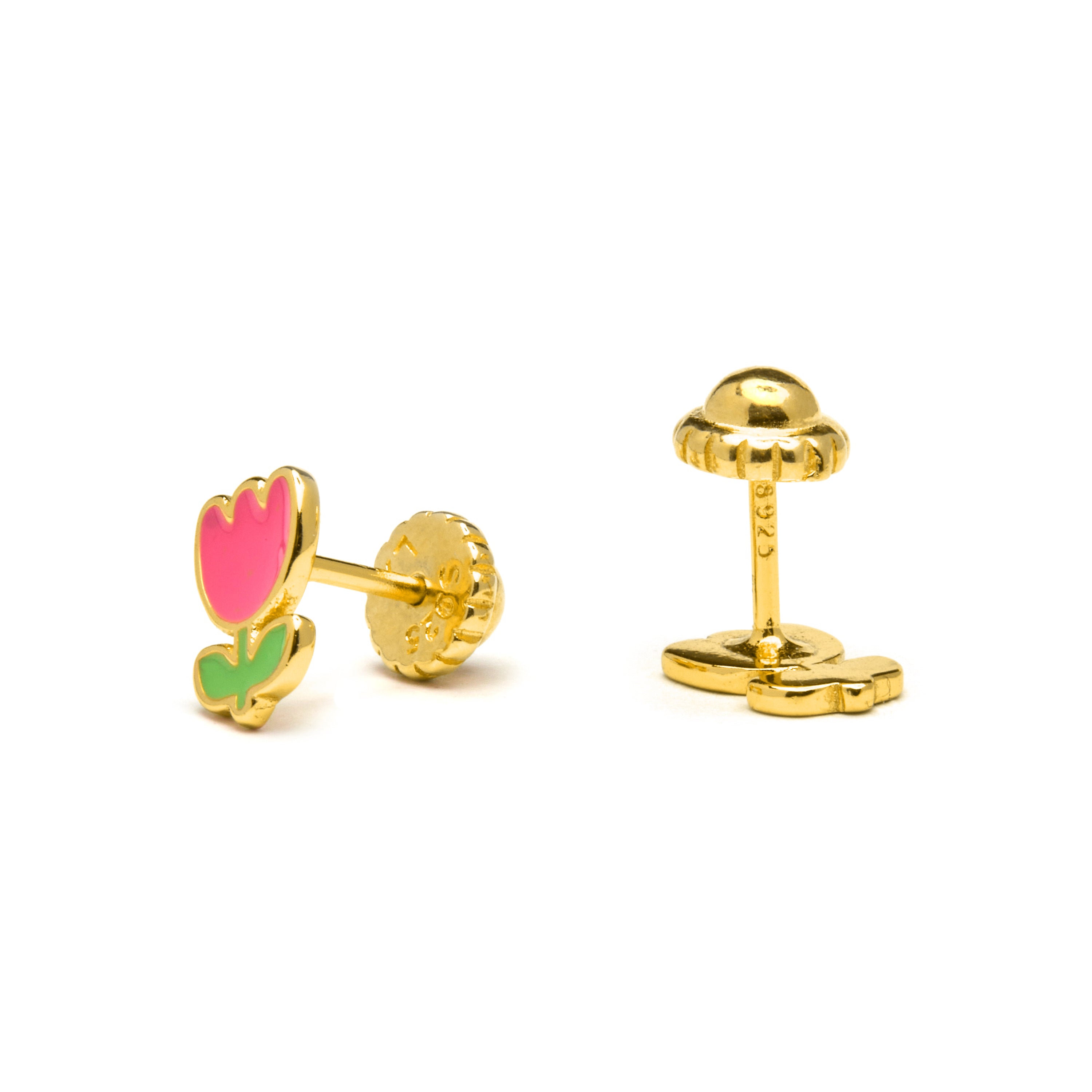 Brincos de Prata de Lei 925 acabados em ouro amarelo 18K - Liris
